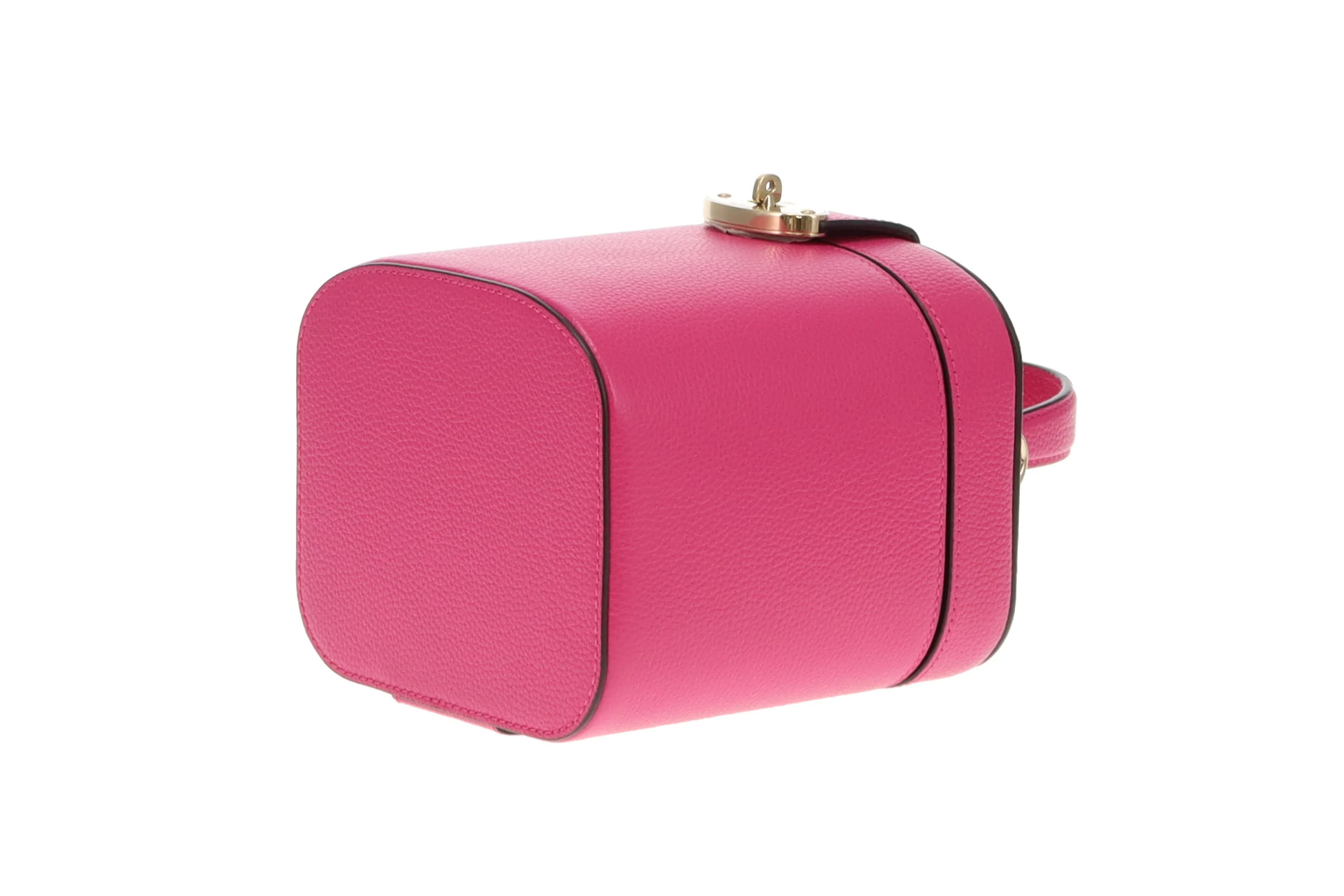 Mulberry Pink Small Classic Grain Vanity Case with Strap - Image 11