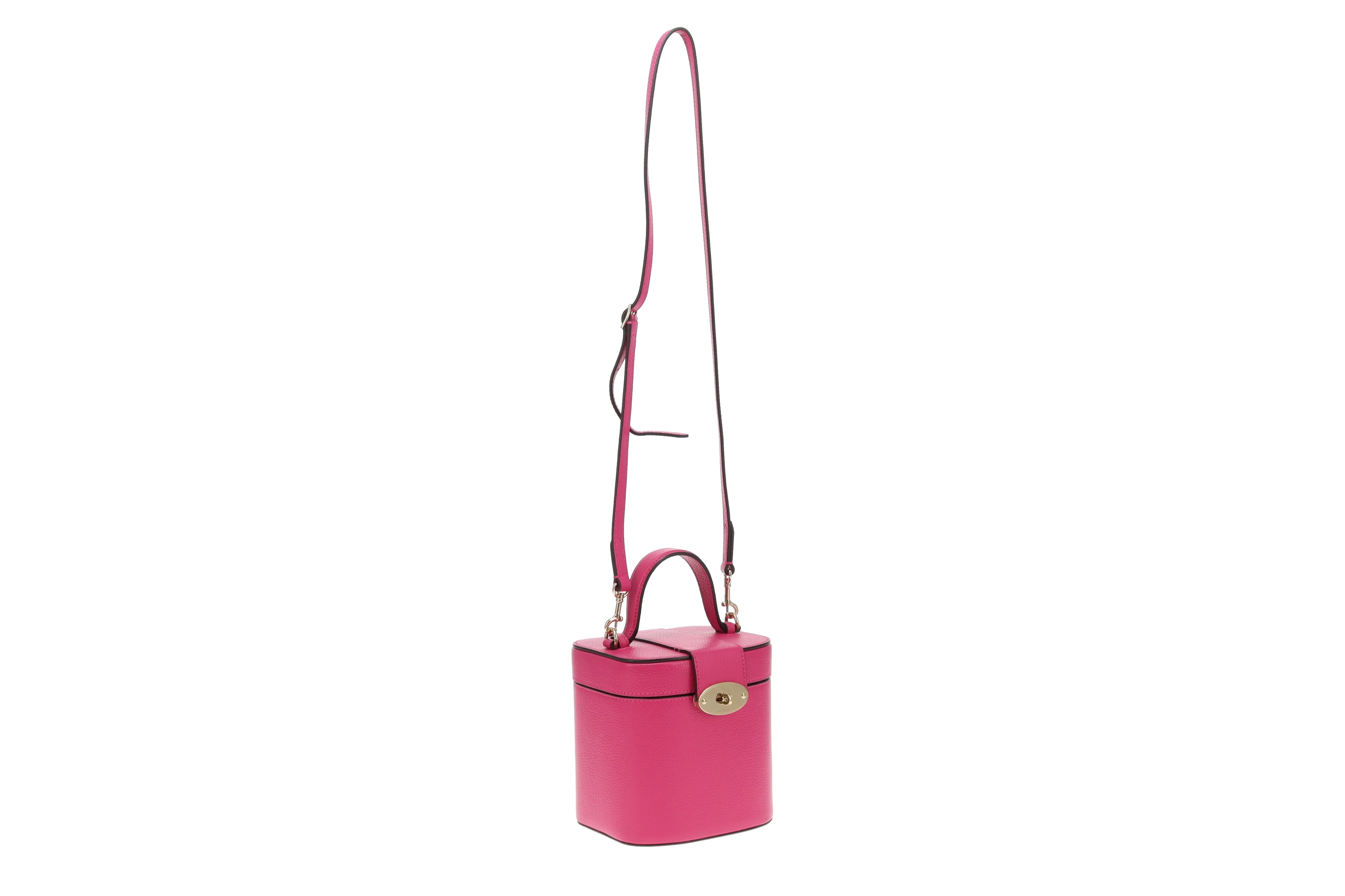 Mulberry Pink Small Classic Grain Vanity Case with Strap - Image 5