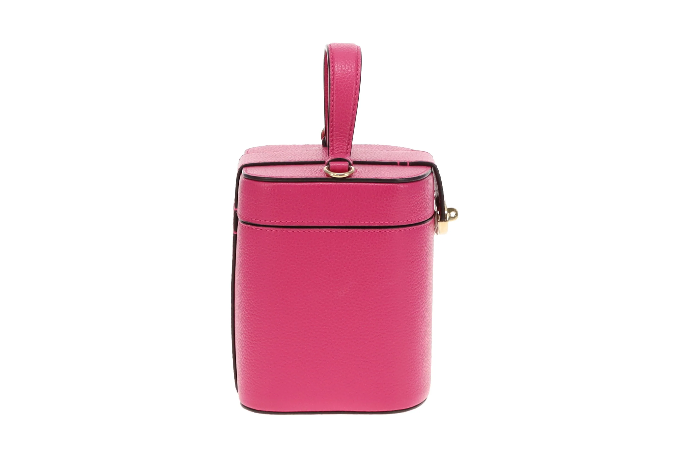 Mulberry Pink Small Classic Grain Vanity Case with Strap - Image 6