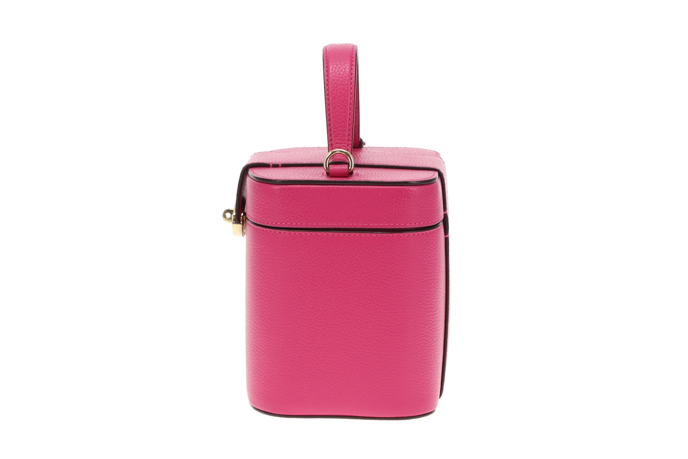 Mulberry Pink Small Classic Grain Vanity Case with Strap - Image 8