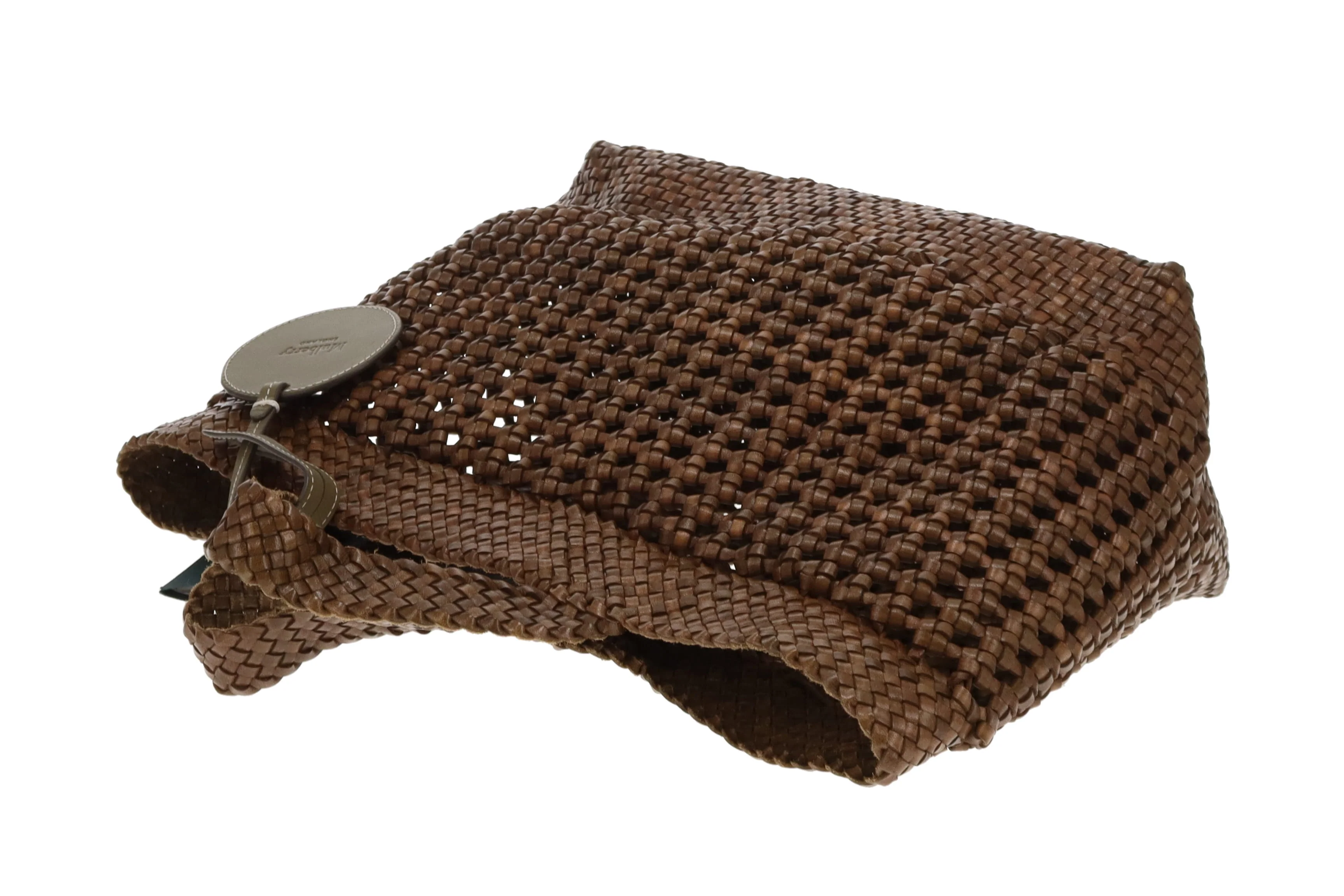 Mulberry Small Woven Tote Linen Green Woven Leather - Image 11