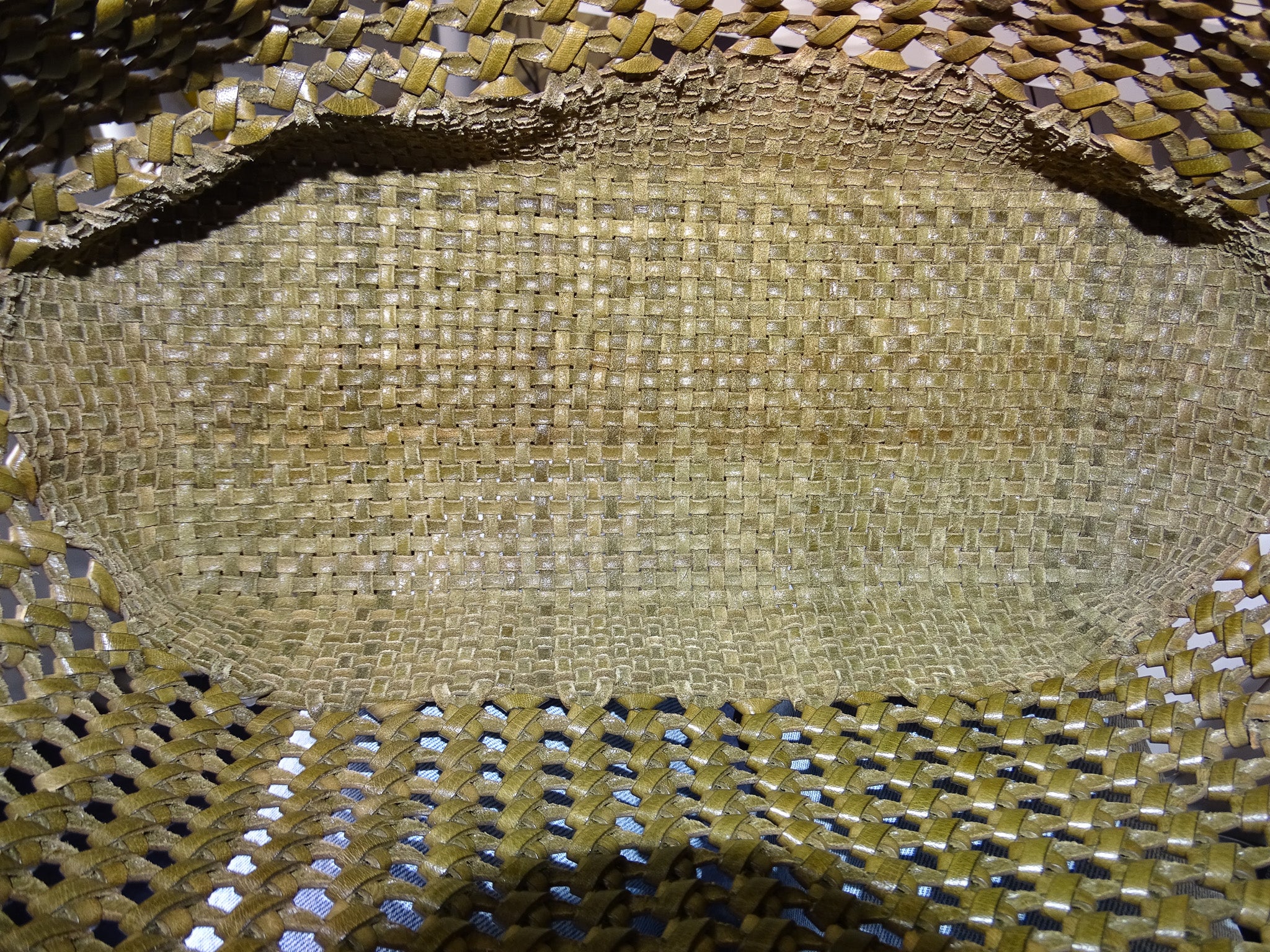 Mulberry Small Woven Tote Linen Green Woven Leather - Image 13