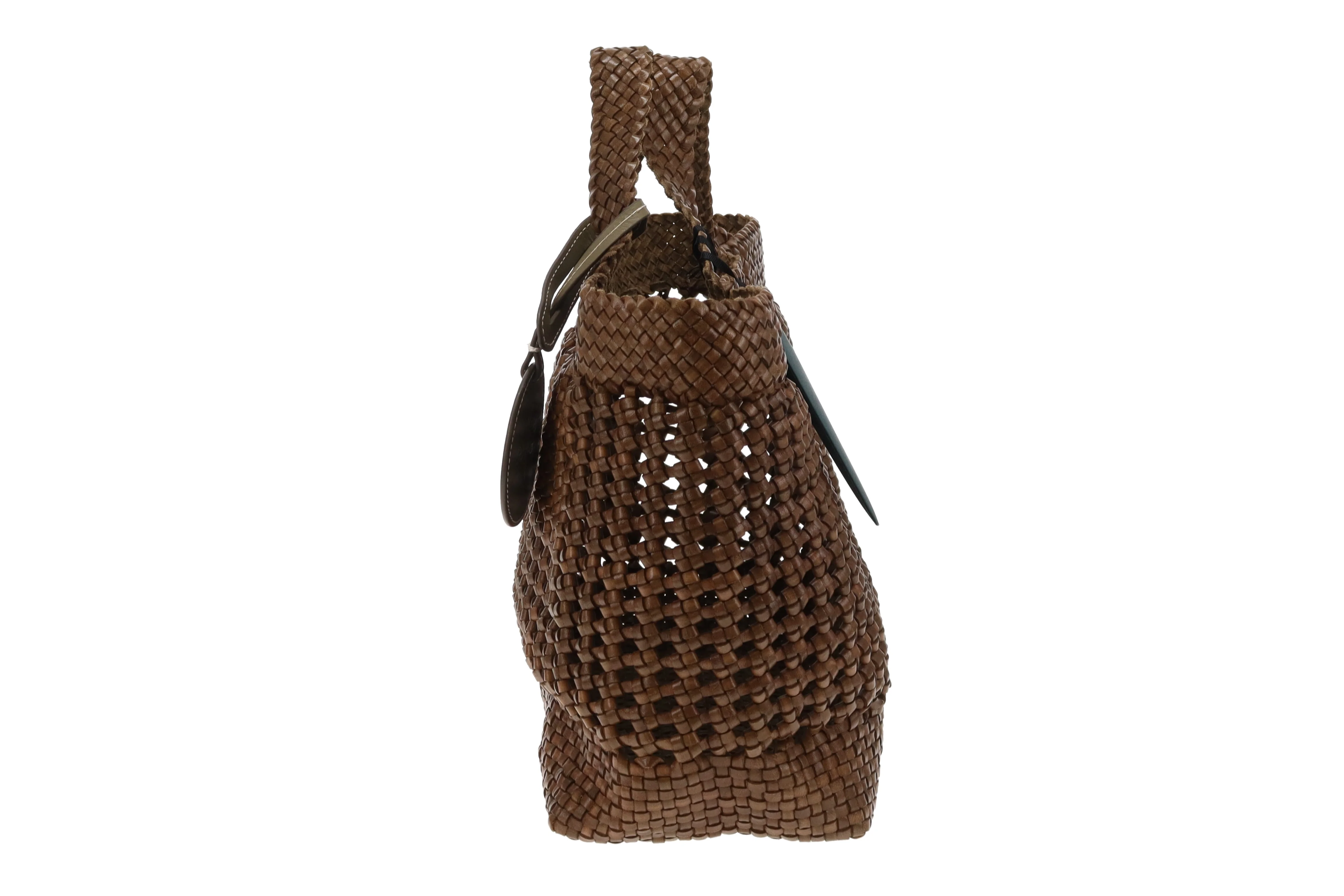Mulberry Small Woven Tote Linen Green Woven Leather - Image 6