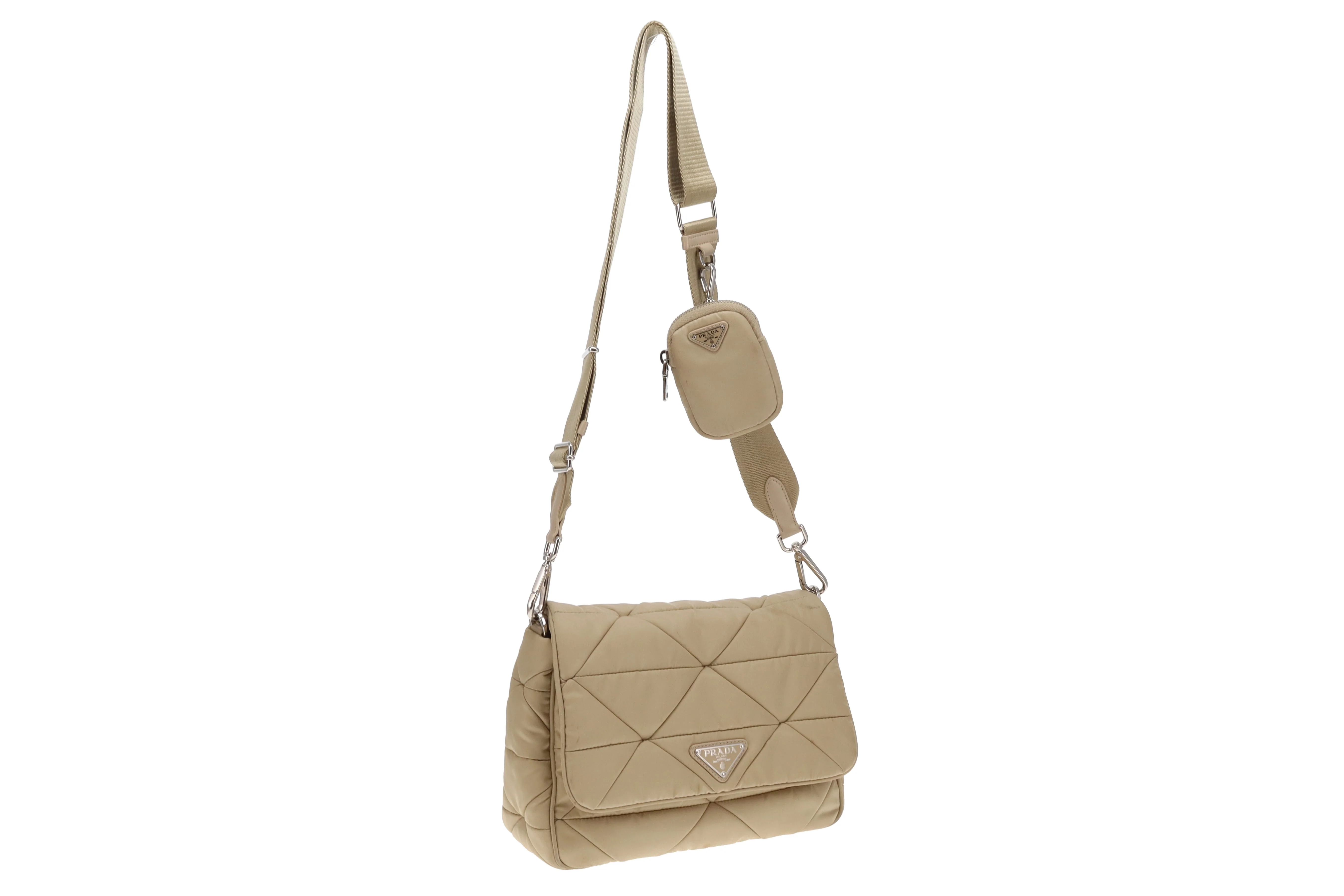 Prada Re-Edition Beige Quilted ReNylon Flap Bag - Image 5