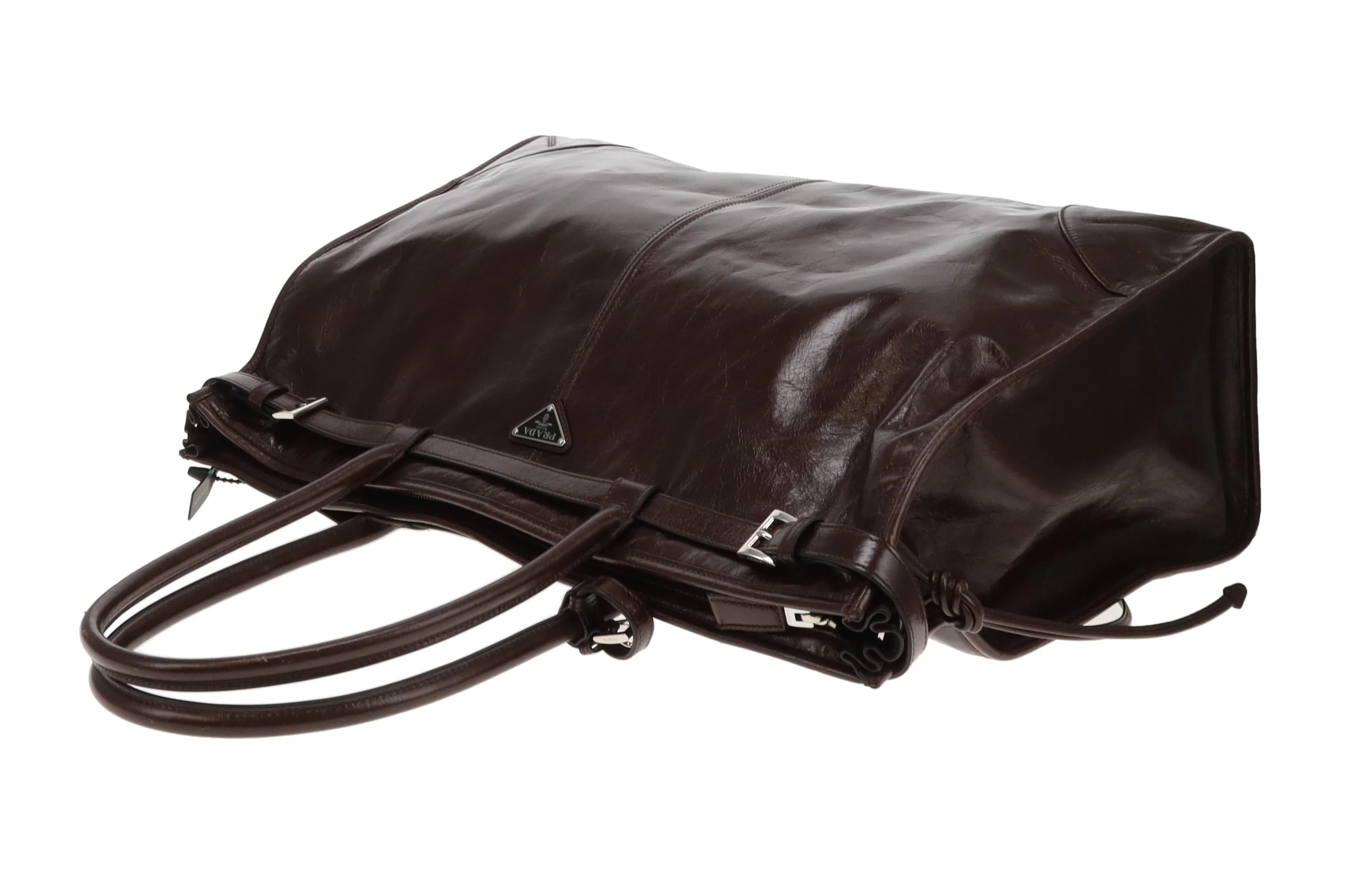 Prada Bonnie Extra Large Dark Brown Soft Lux with Strap - Image 13