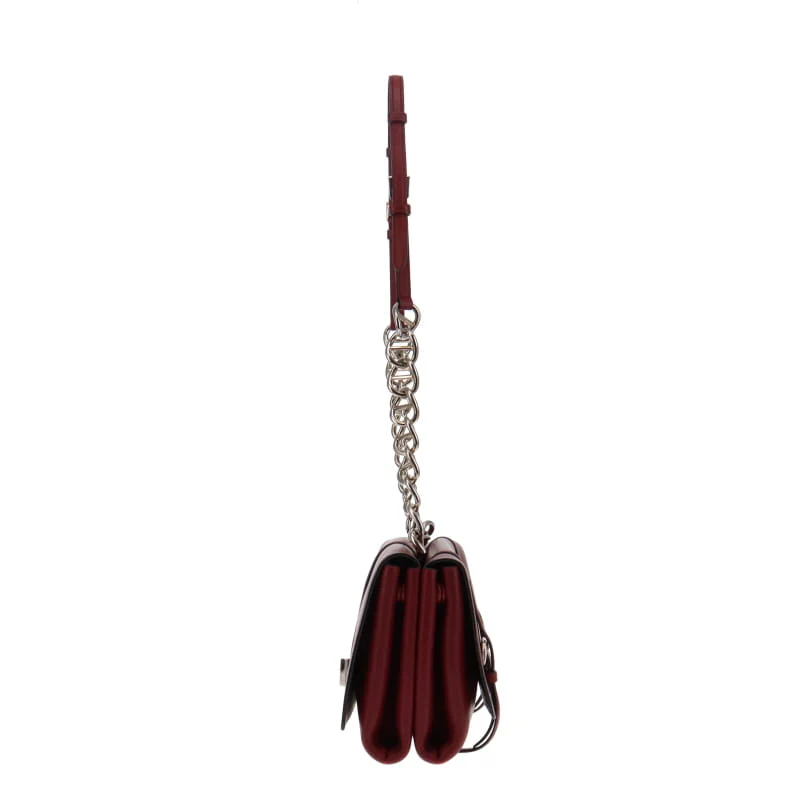 Prada Cerise Vitello Soft Leather Chain Flap Bag - Image 6