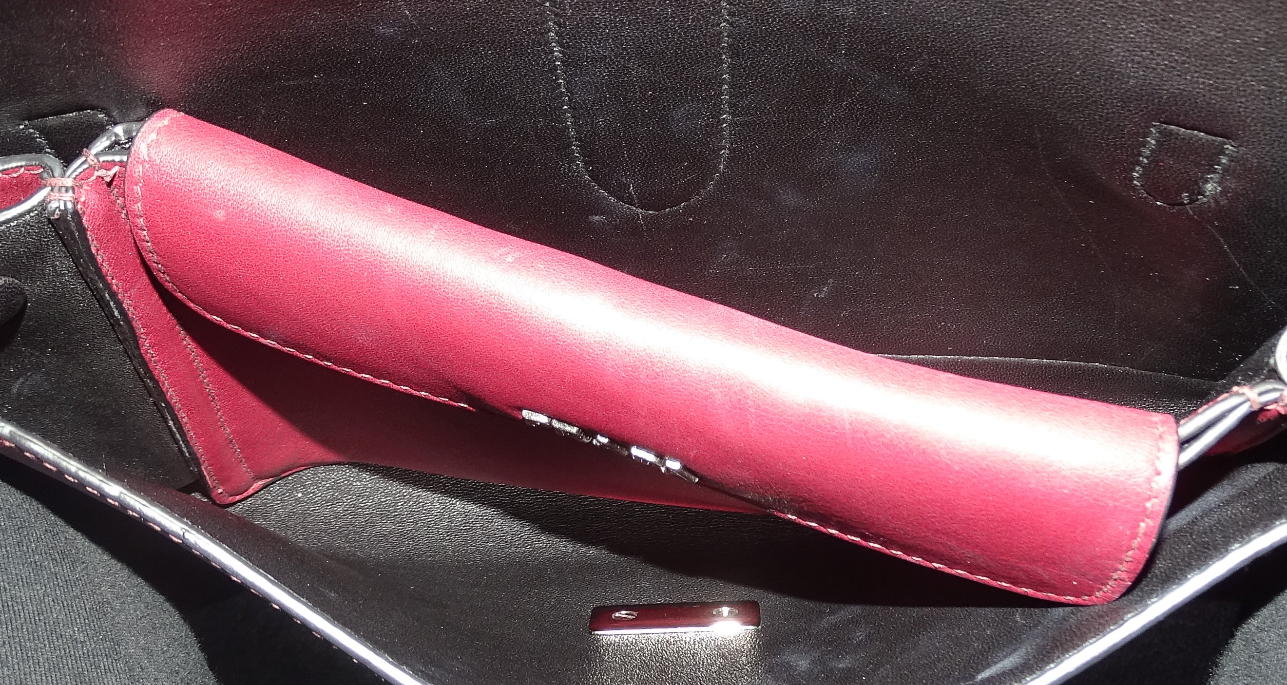 Prada Cerise Vitello Soft Leather Chain Flap Bag - Image 8