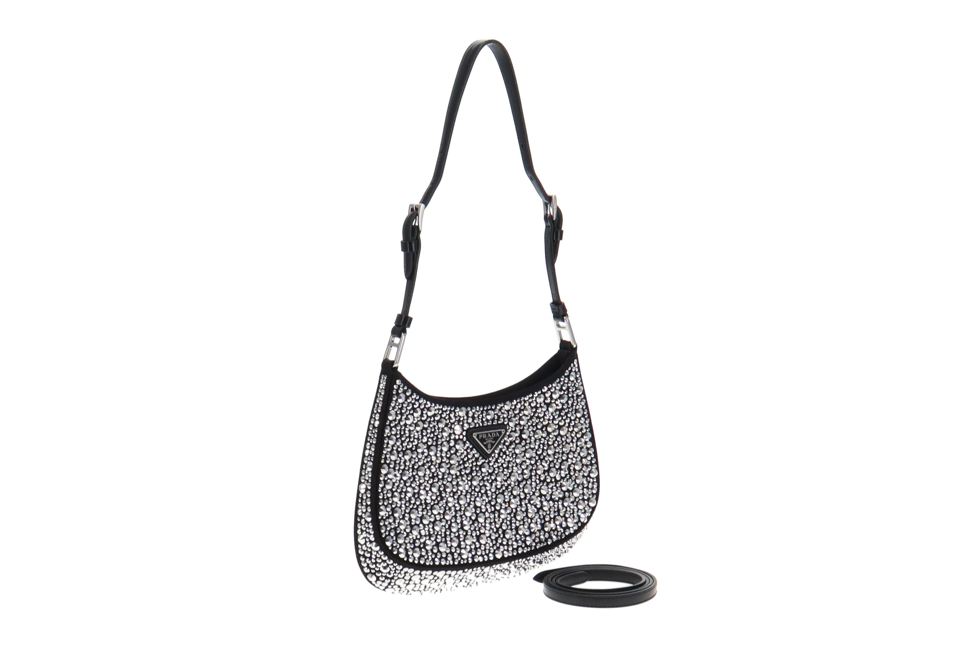Prada Cleo Satin Bag with Crystals - Image 3