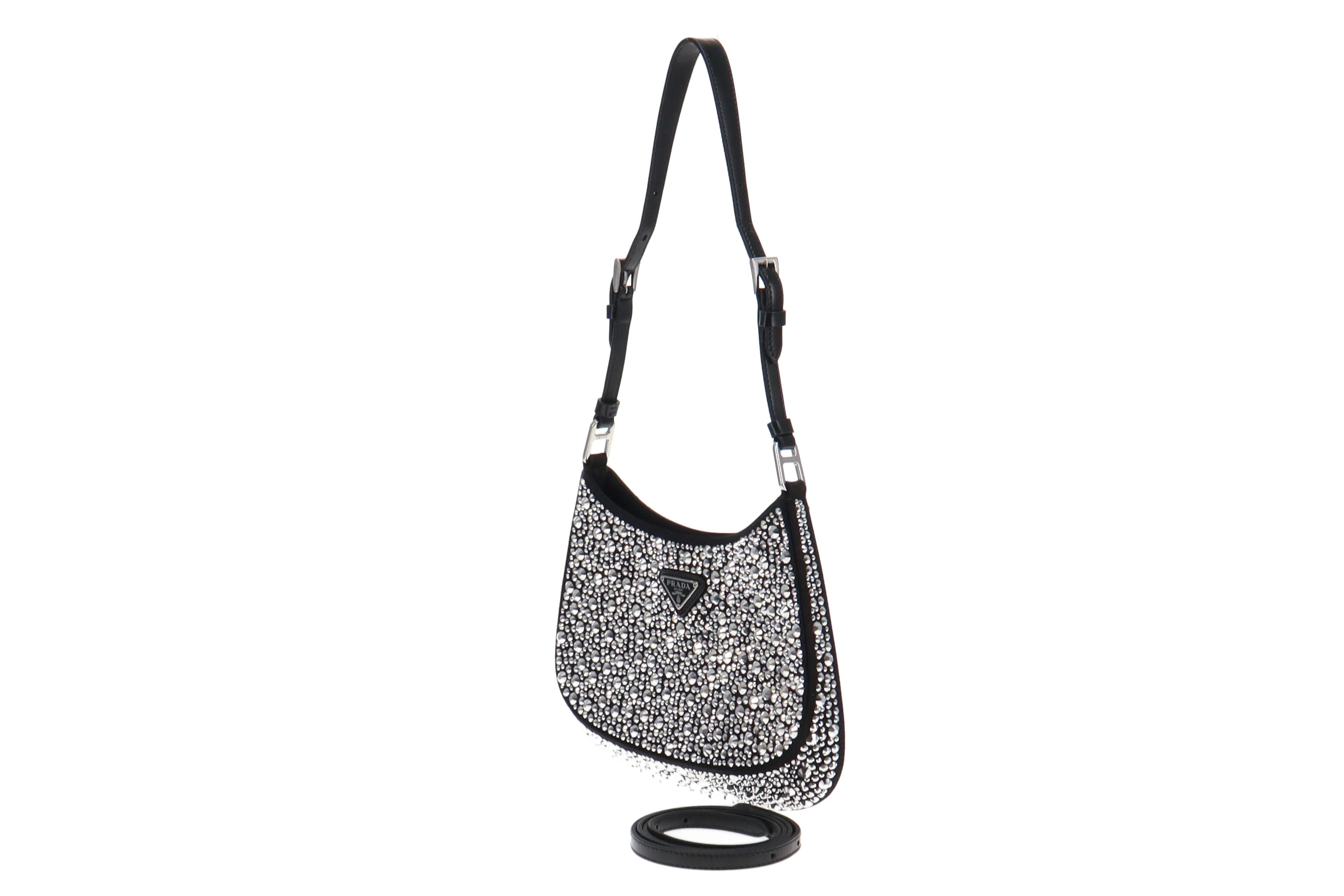 Prada Cleo Satin Bag with Crystals - Image 7