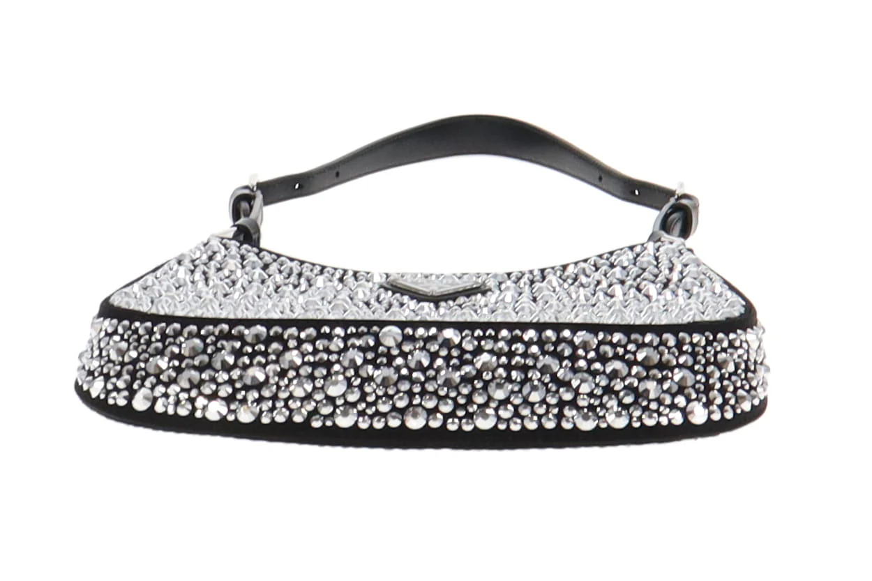 Prada Cleo Satin Bag with Crystals - Image 9