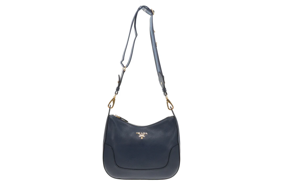 Prada Cobalto Oval Zipped Hobo With Striped Strap - Image 3