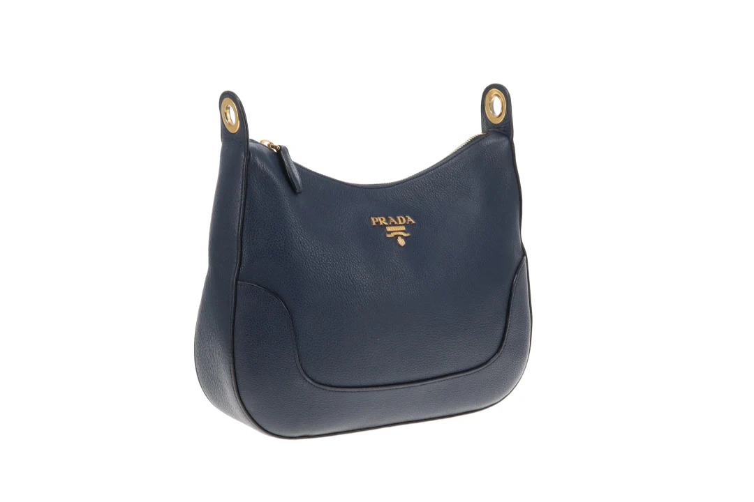 Prada Cobalto Oval Zipped Hobo With Striped Strap - Image 5