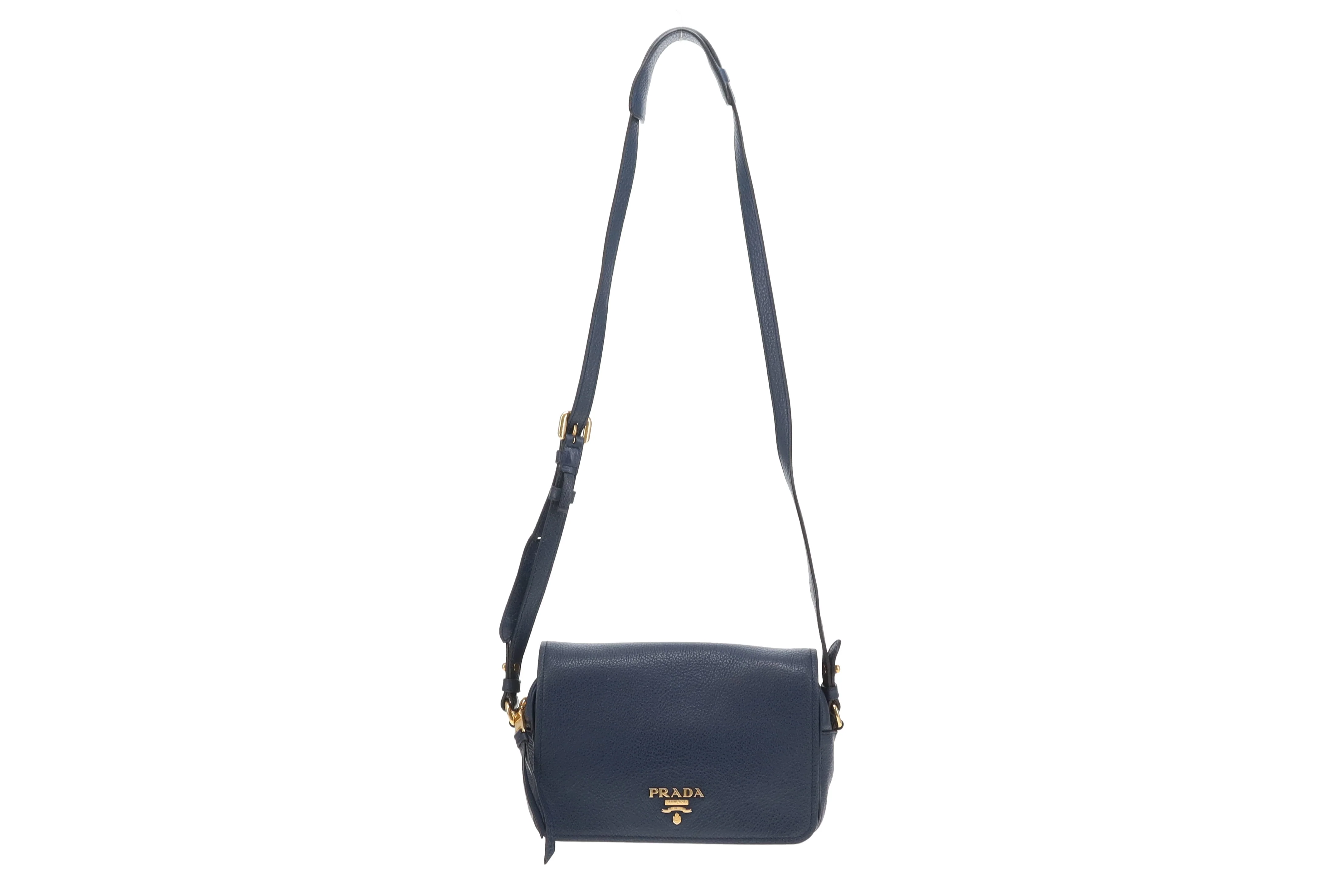 Prada Flap Crossbody Navy GHW - Image 3