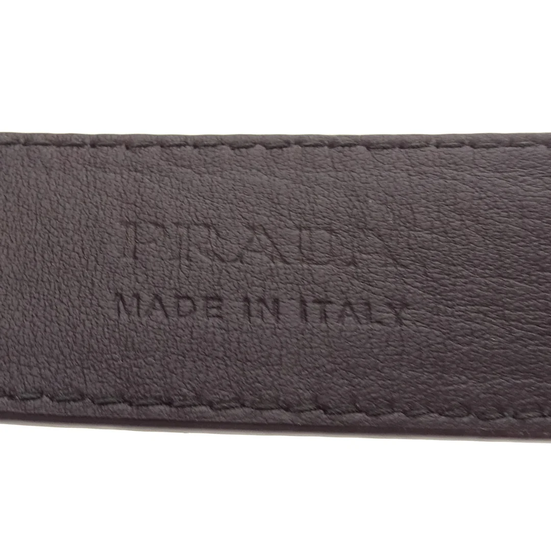 Prada Plaque Belt Black Saffiano SHW 75cm - Image 9