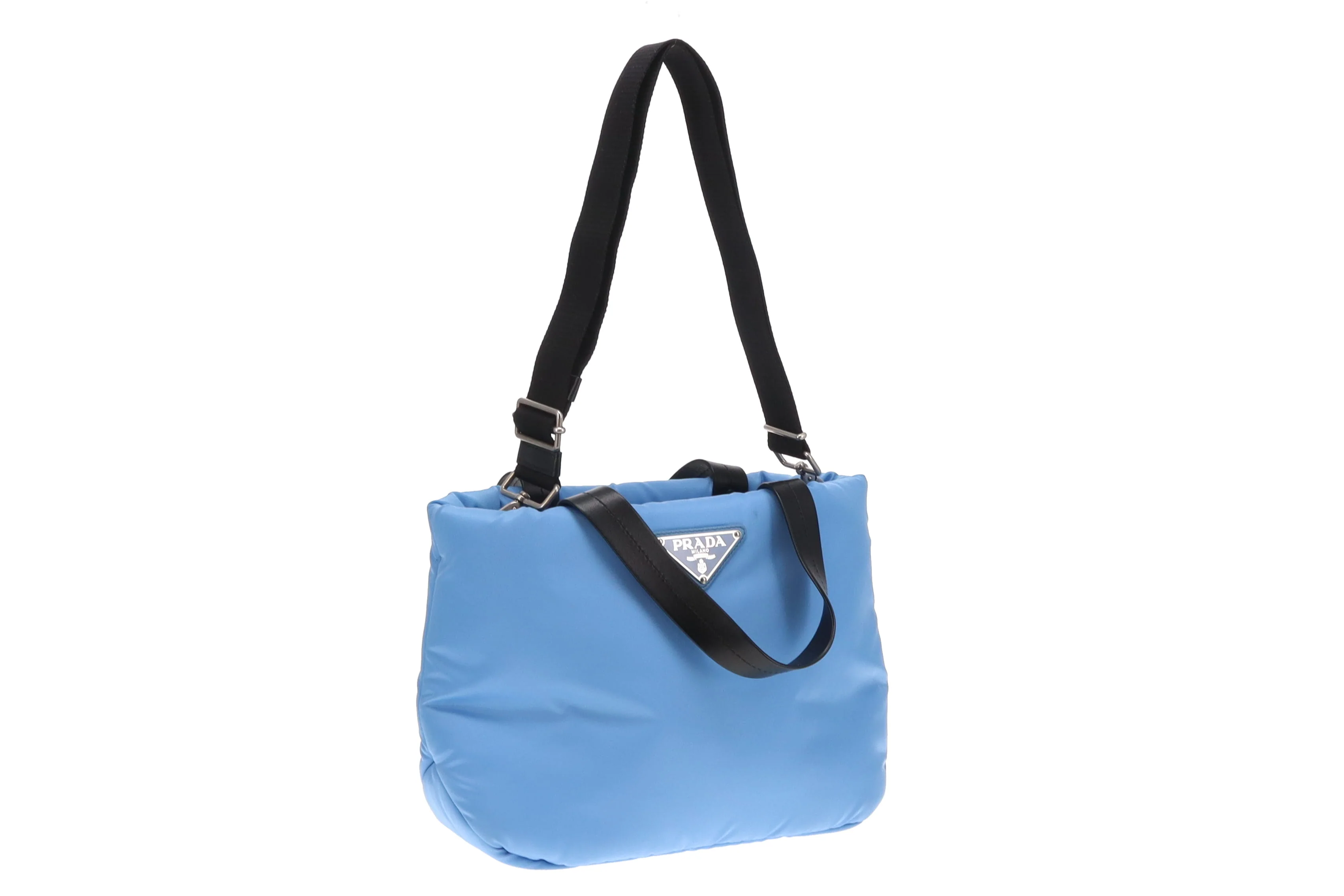 Prada Puffer Tote Small Blue Nylon - Image 11