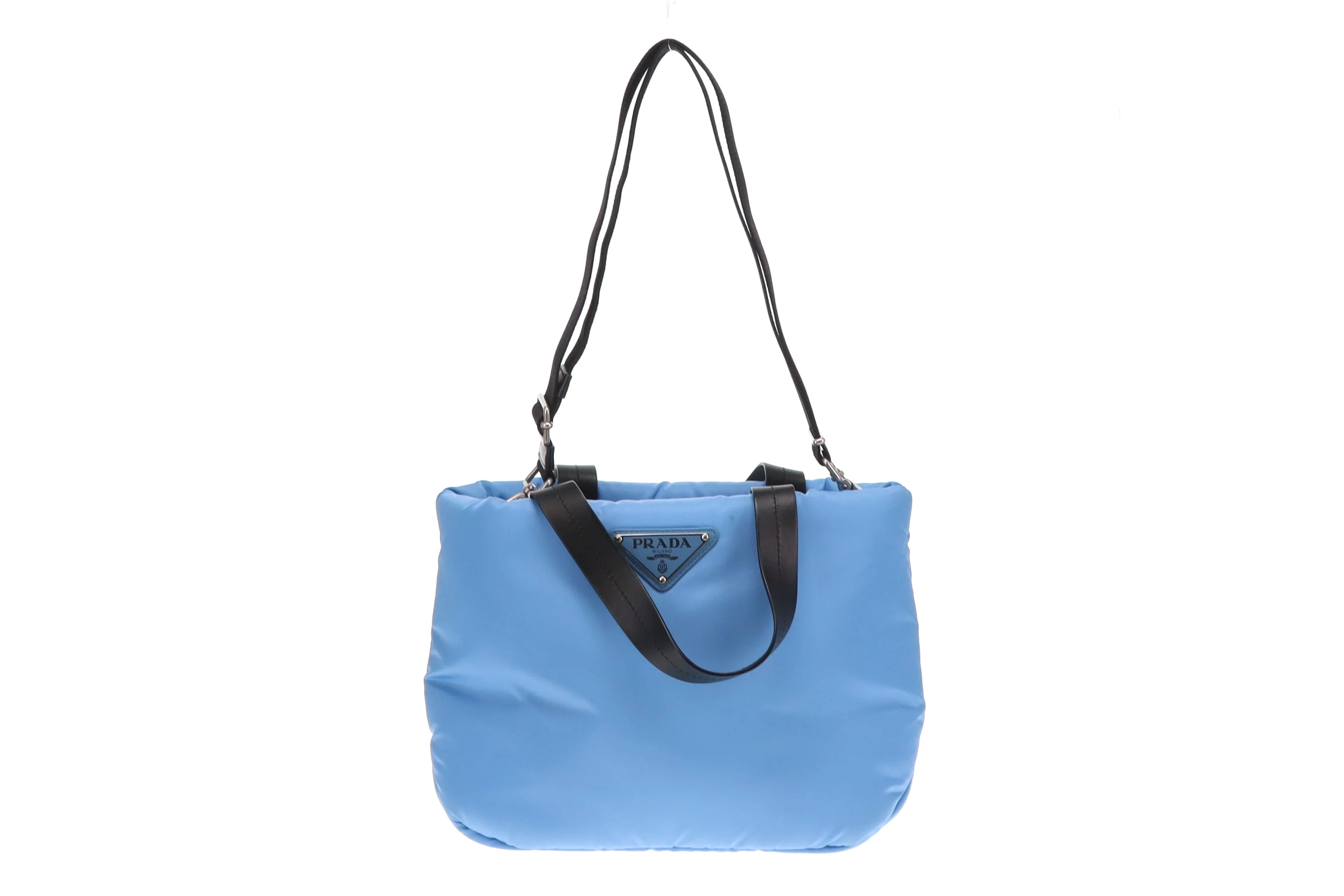 Prada Puffer Tote Small Blue Nylon - Image 3