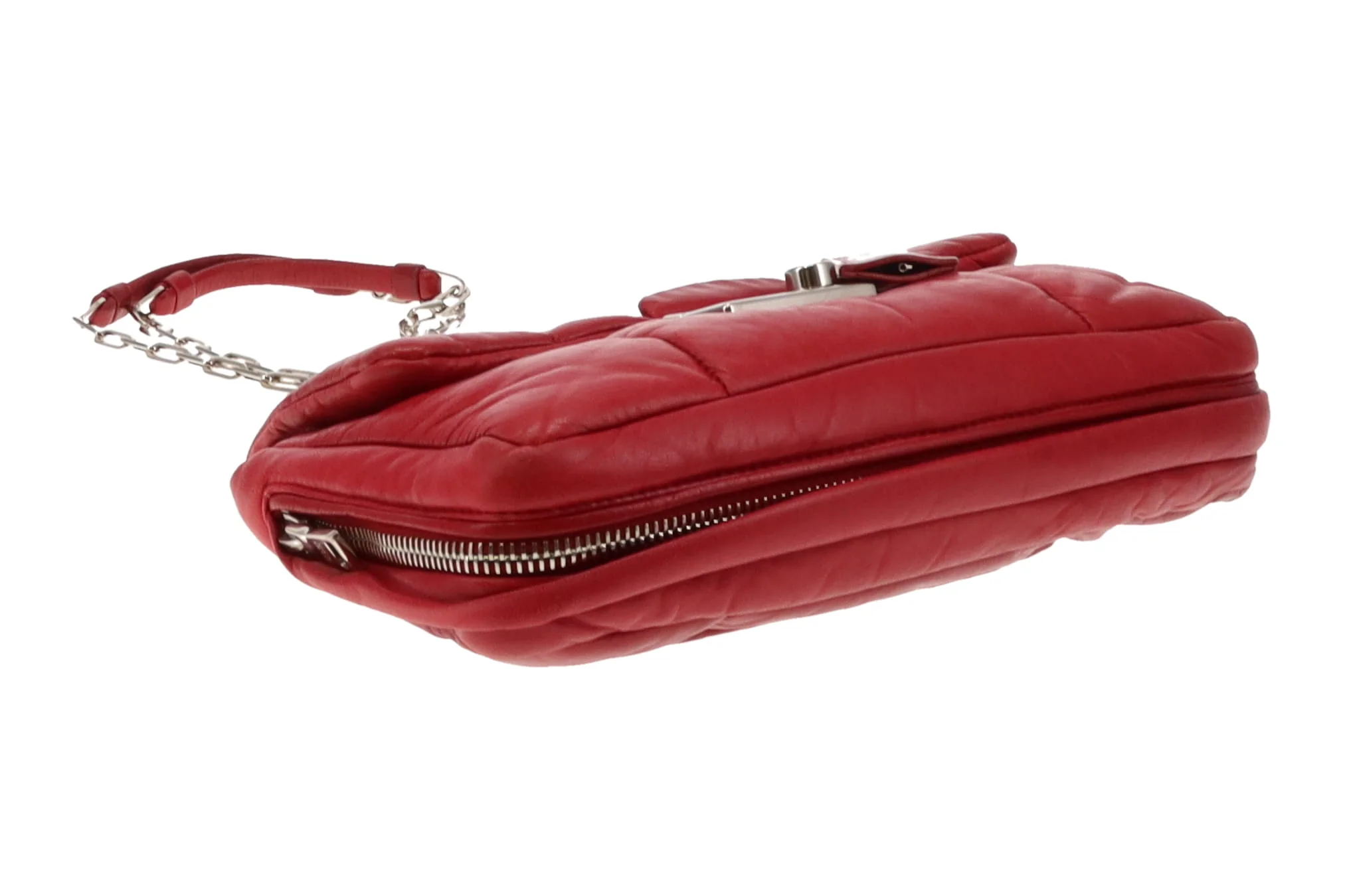 Prada Red Nappa Bomber Shoulder Bag - Image 10