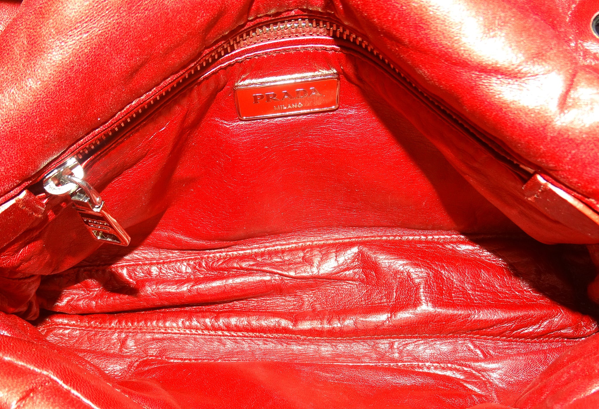 Prada Red Nappa Bomber Shoulder Bag - Image 11