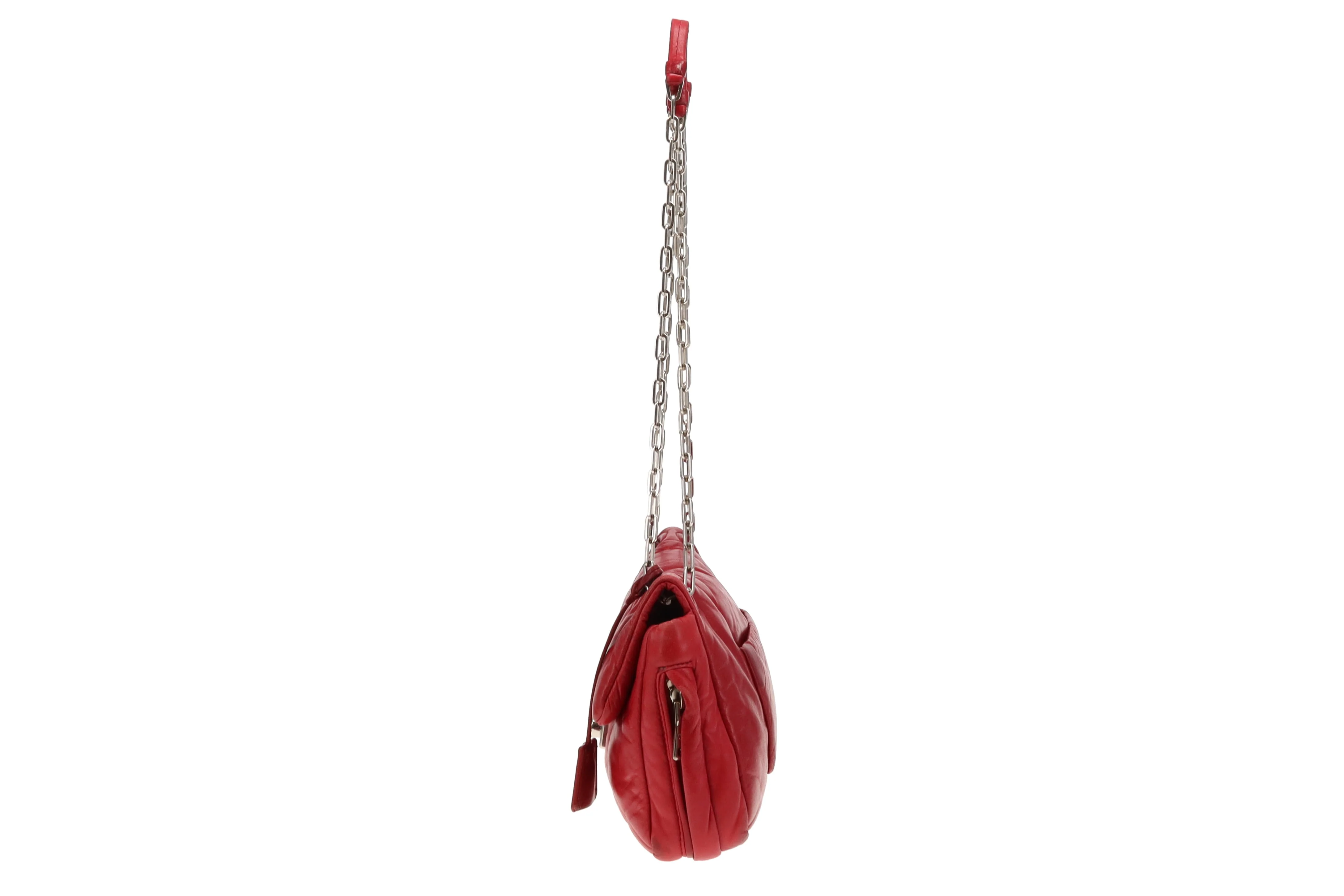 Prada Red Nappa Bomber Shoulder Bag - Image 6