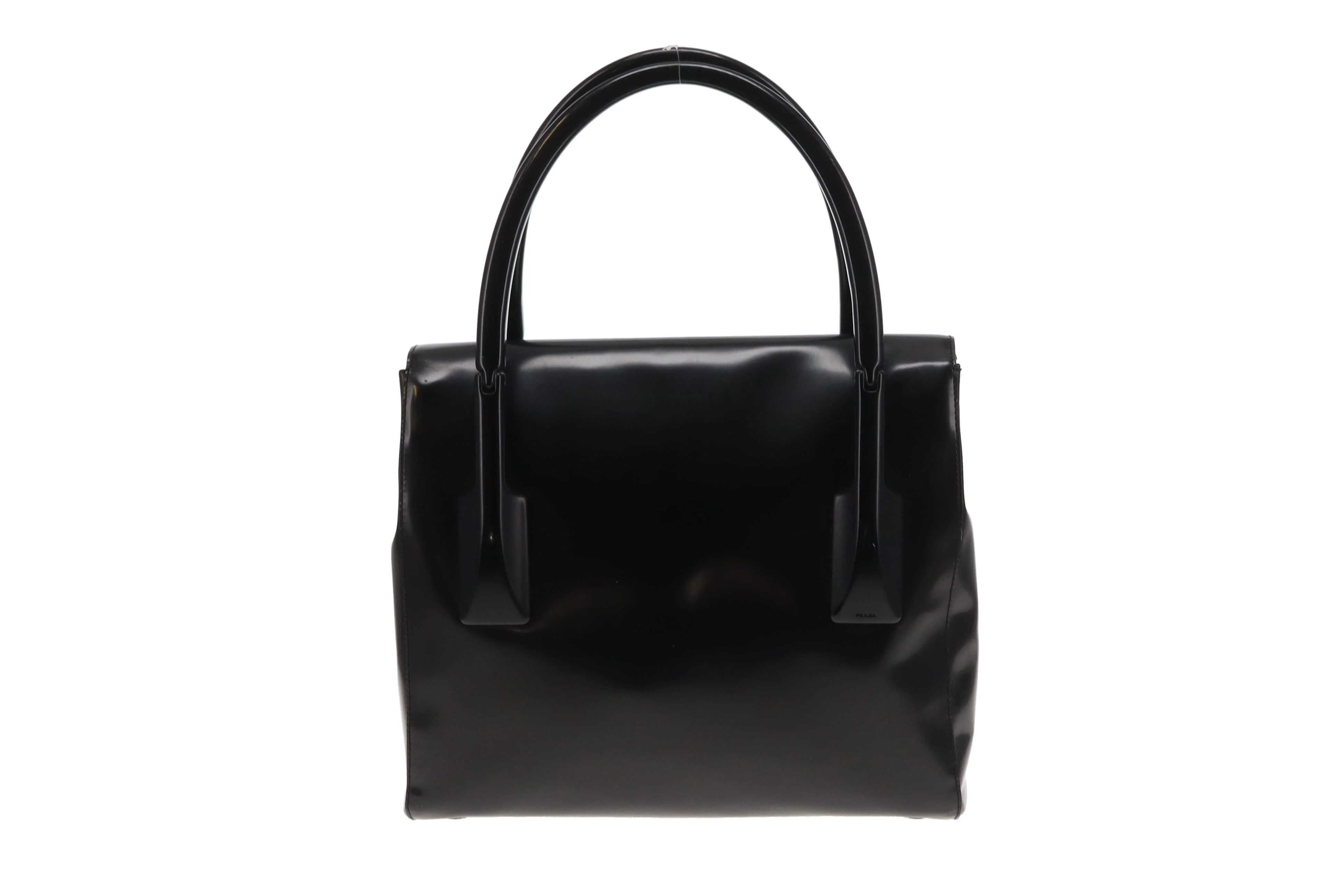 Prada Top Handle Bag Black Smooth Leather - Image 5