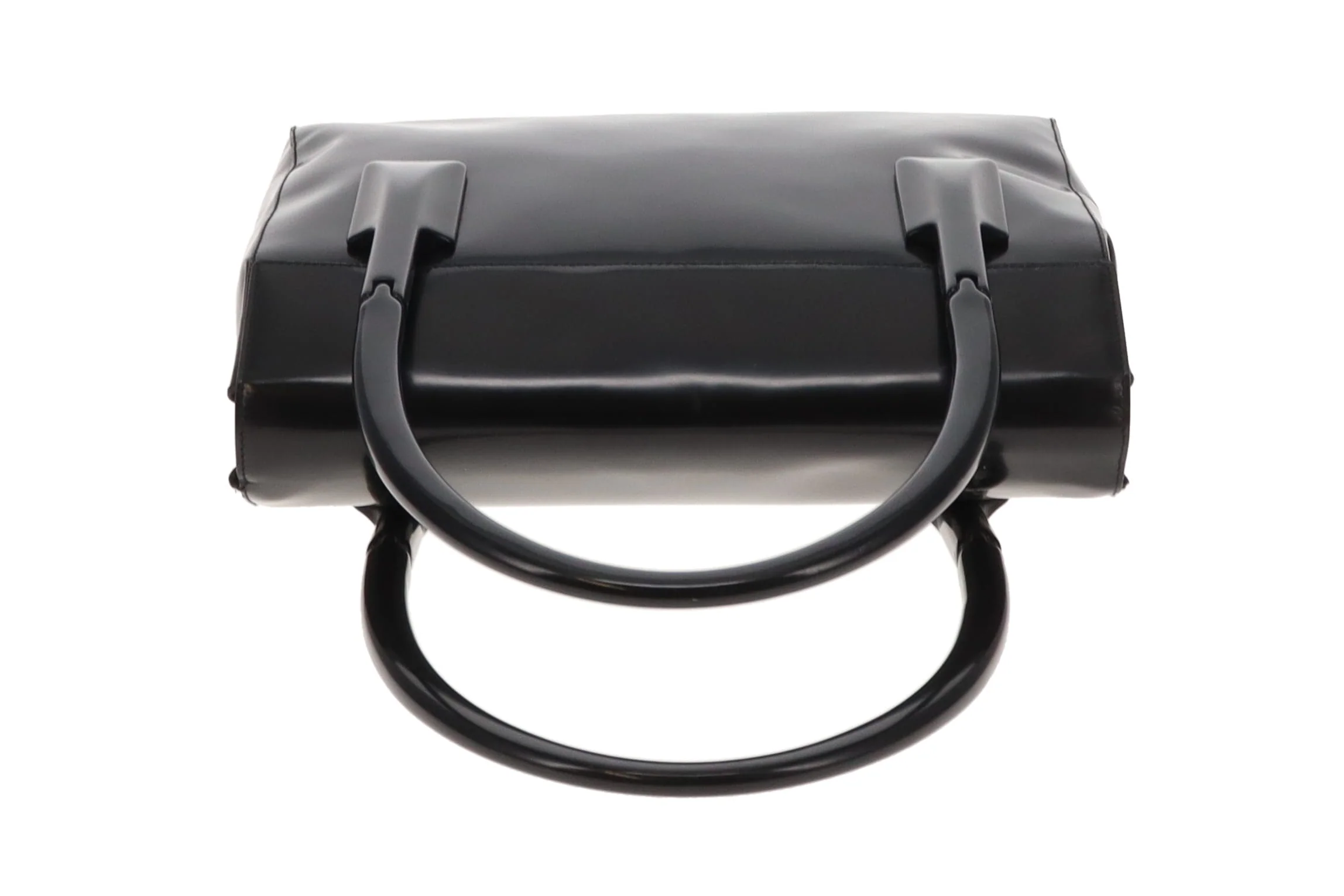 Prada Top Handle Bag Black Smooth Leather - Image 7