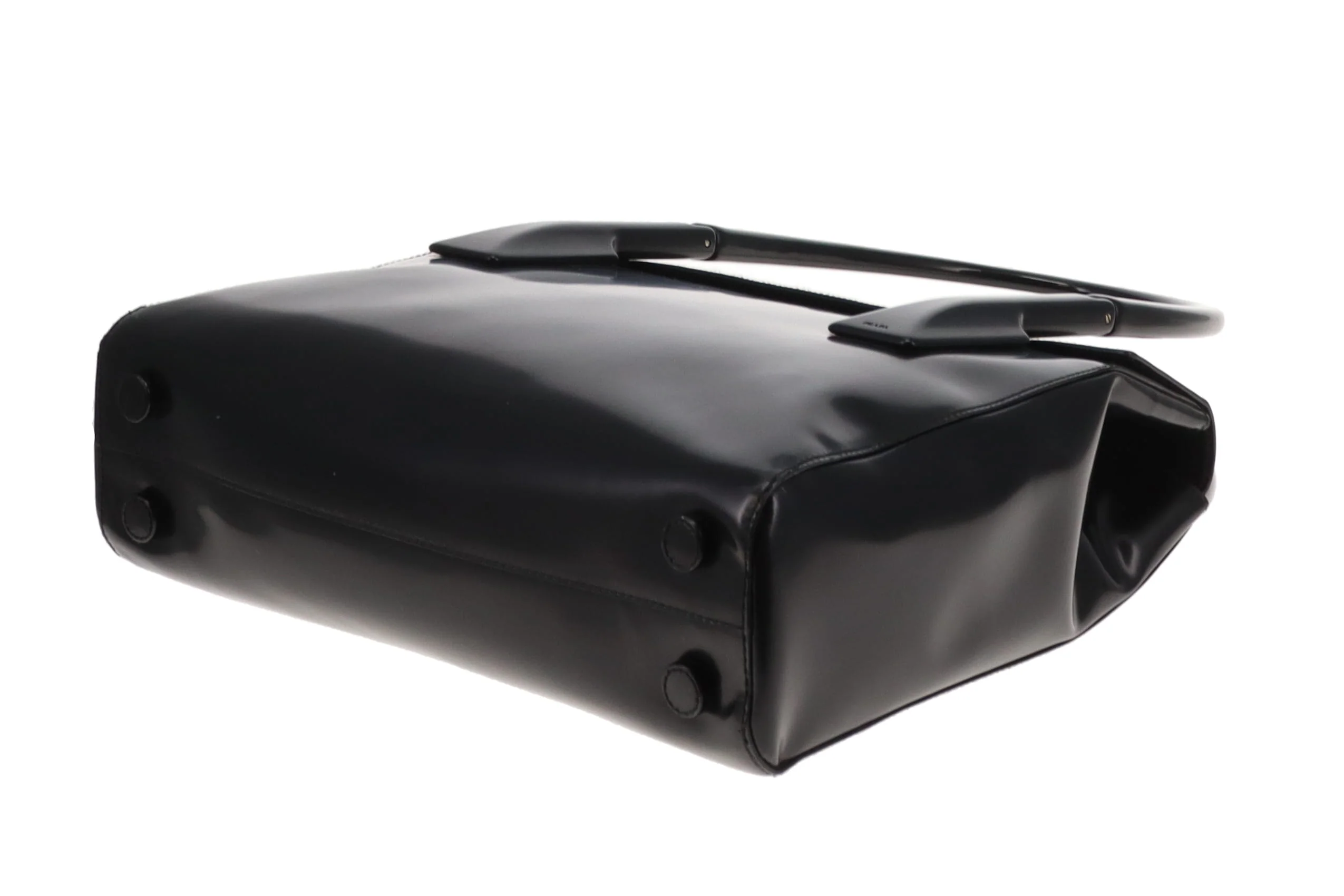 Prada Top Handle Bag Black Smooth Leather - Image 9