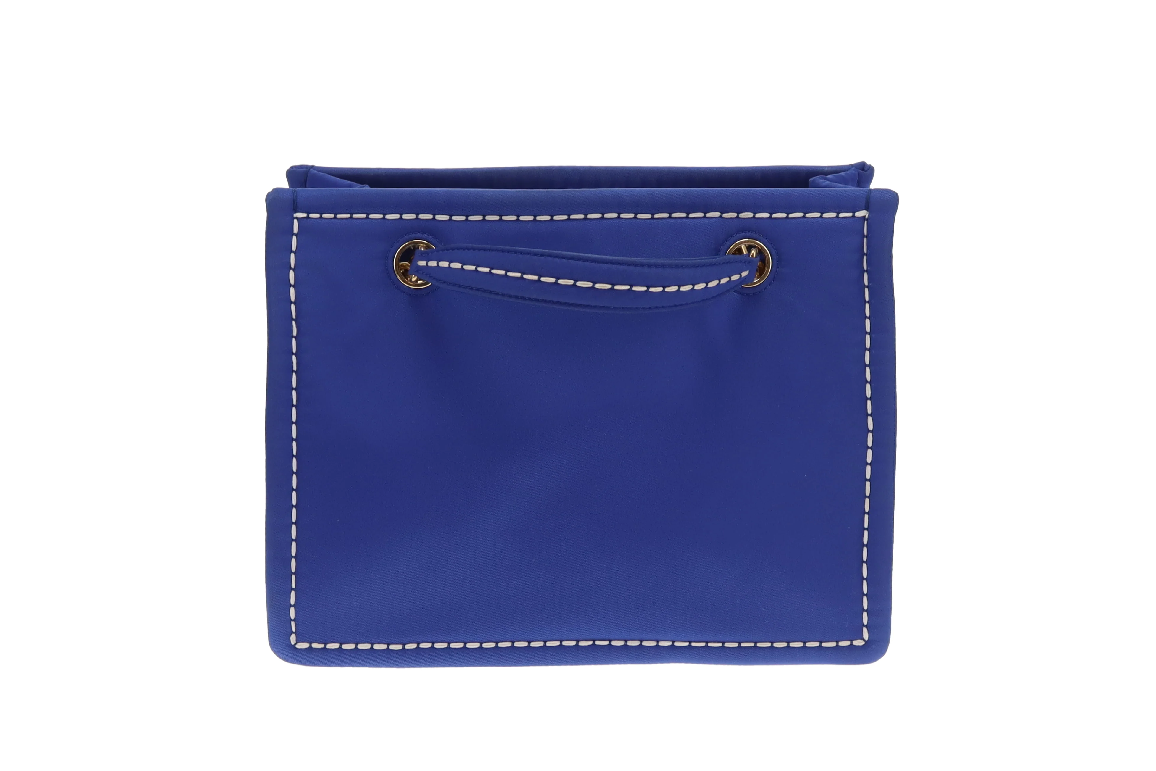 Prada Tote Indaco Nylon Contrast Stitch - Image 7