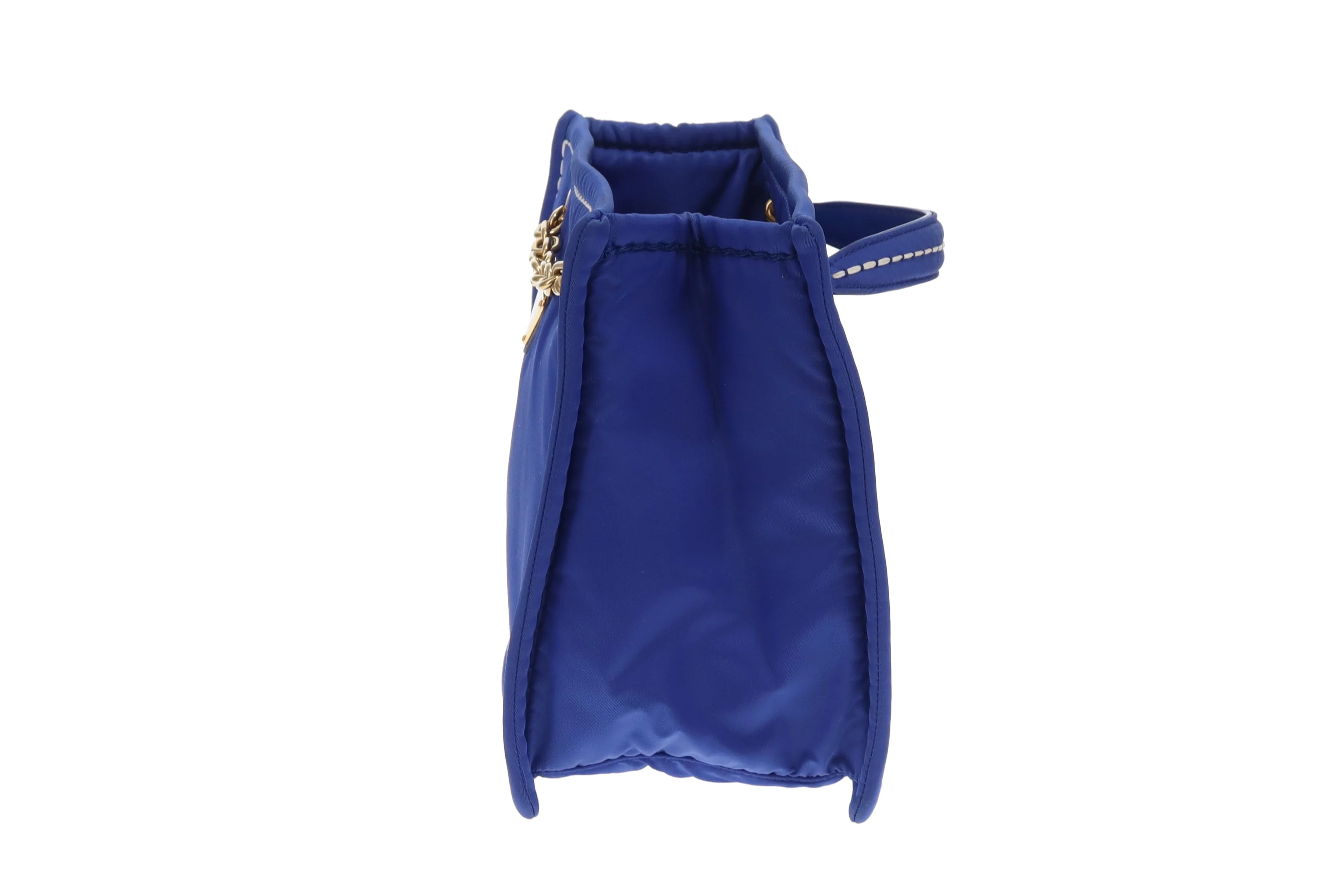 Prada Tote Indaco Nylon Contrast Stitch - Image 8