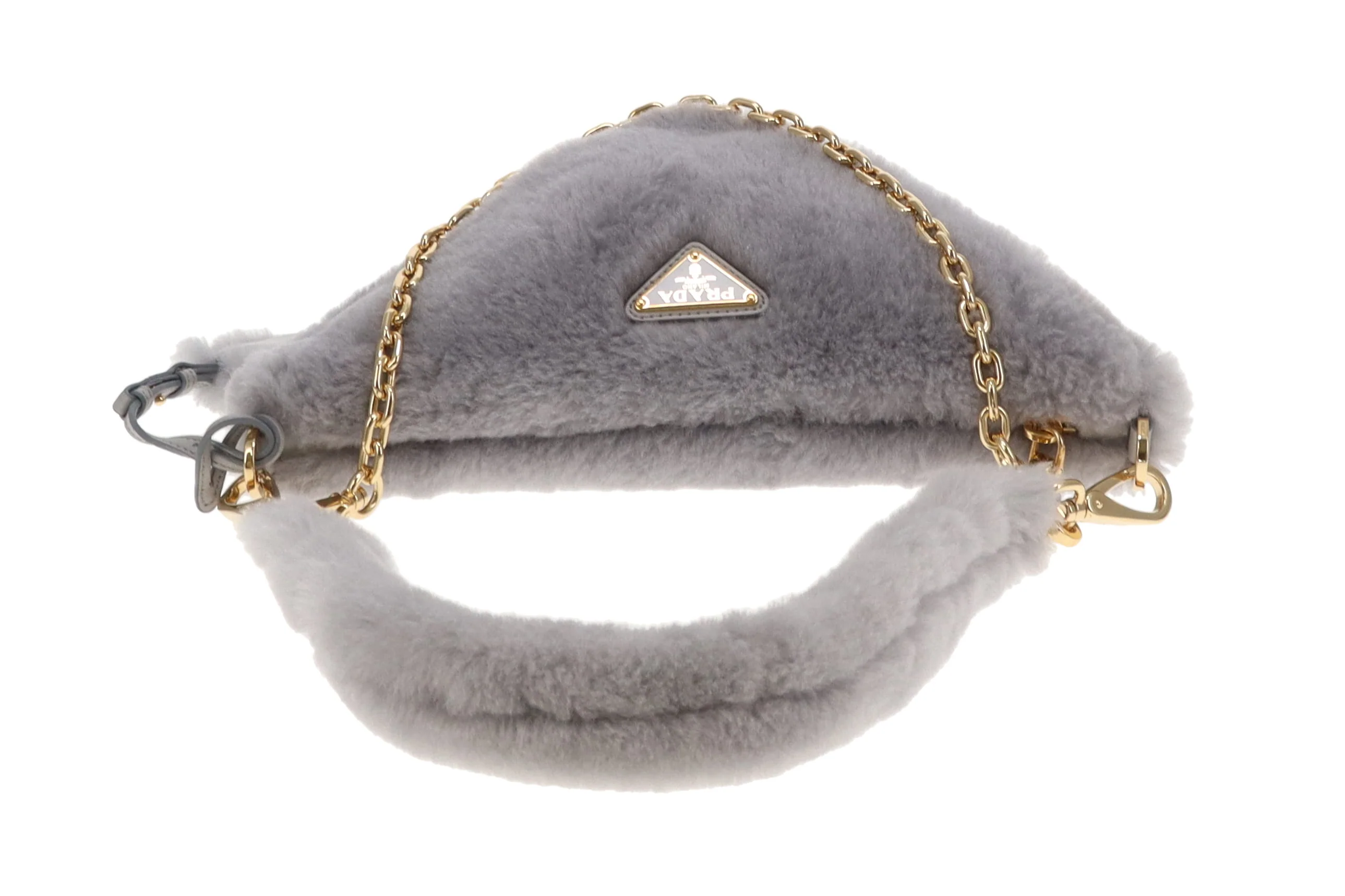Prada Triangle Shearling Crossbody Bag - Image 10