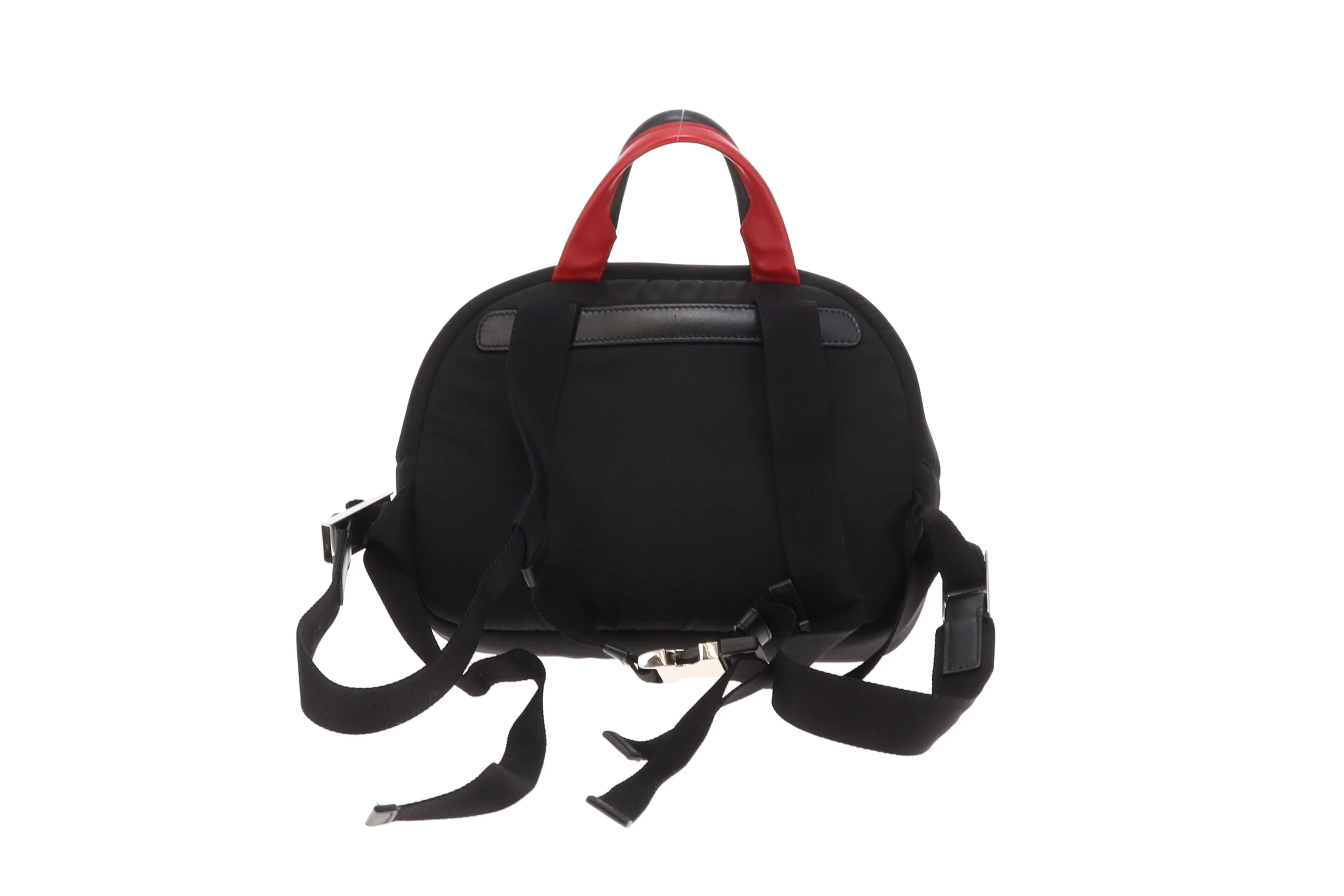 Prada Twin Pocket Mini Backpack Black/Red Nylon - Image 4