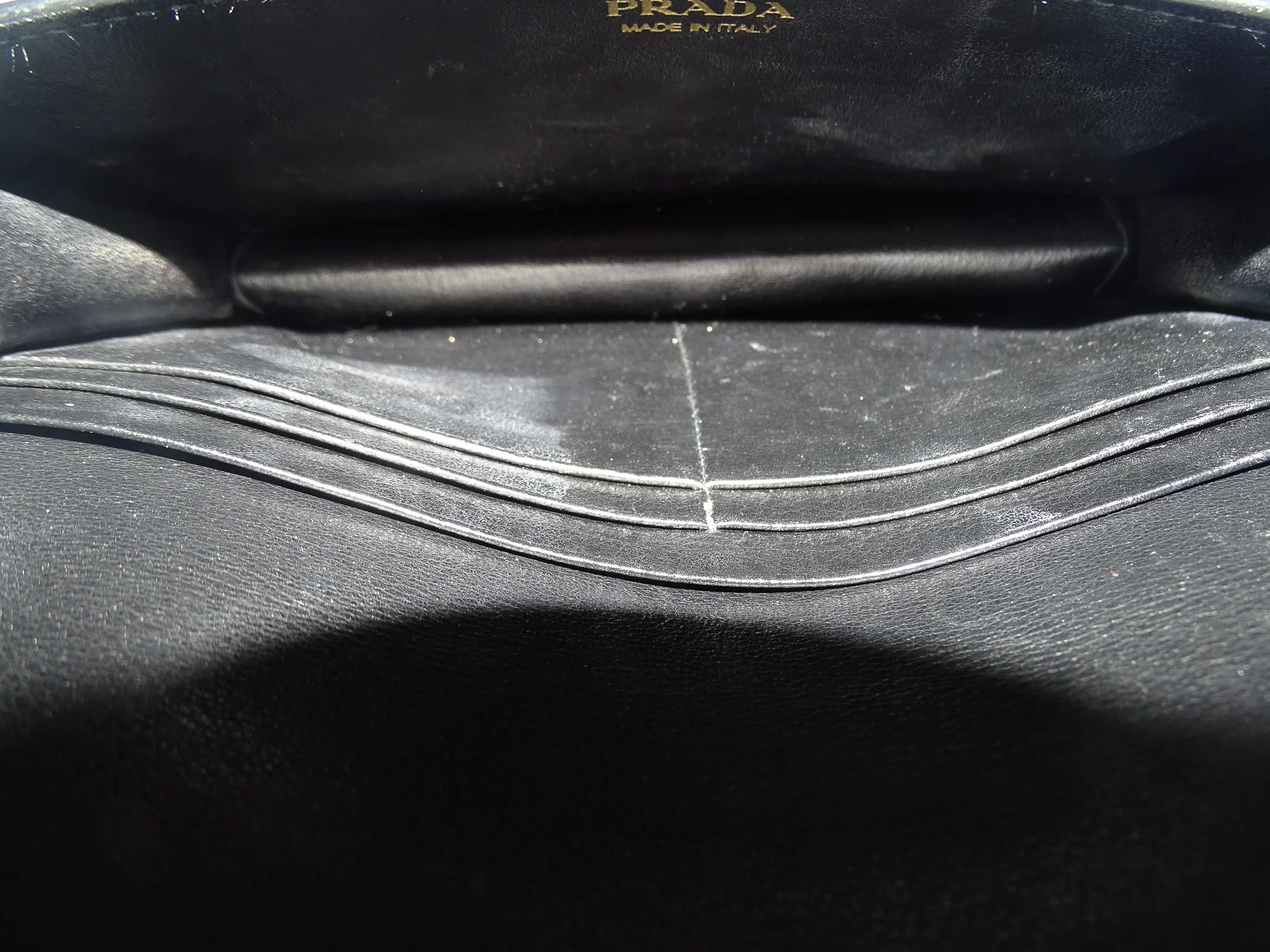 Prada Wallet Black Textured Leather Large - Image 12