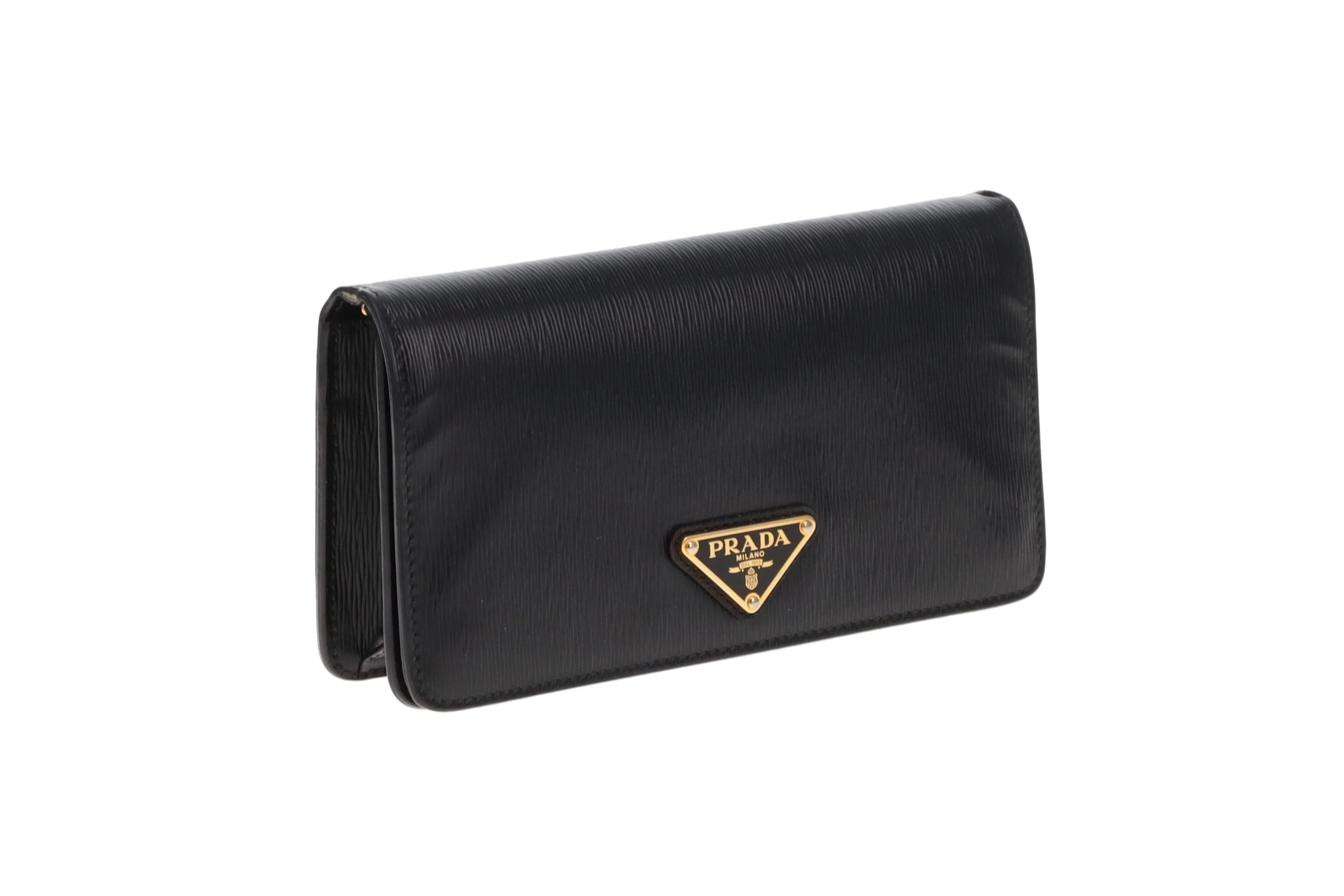 Prada Wallet Black Textured Leather Large - Image 3
