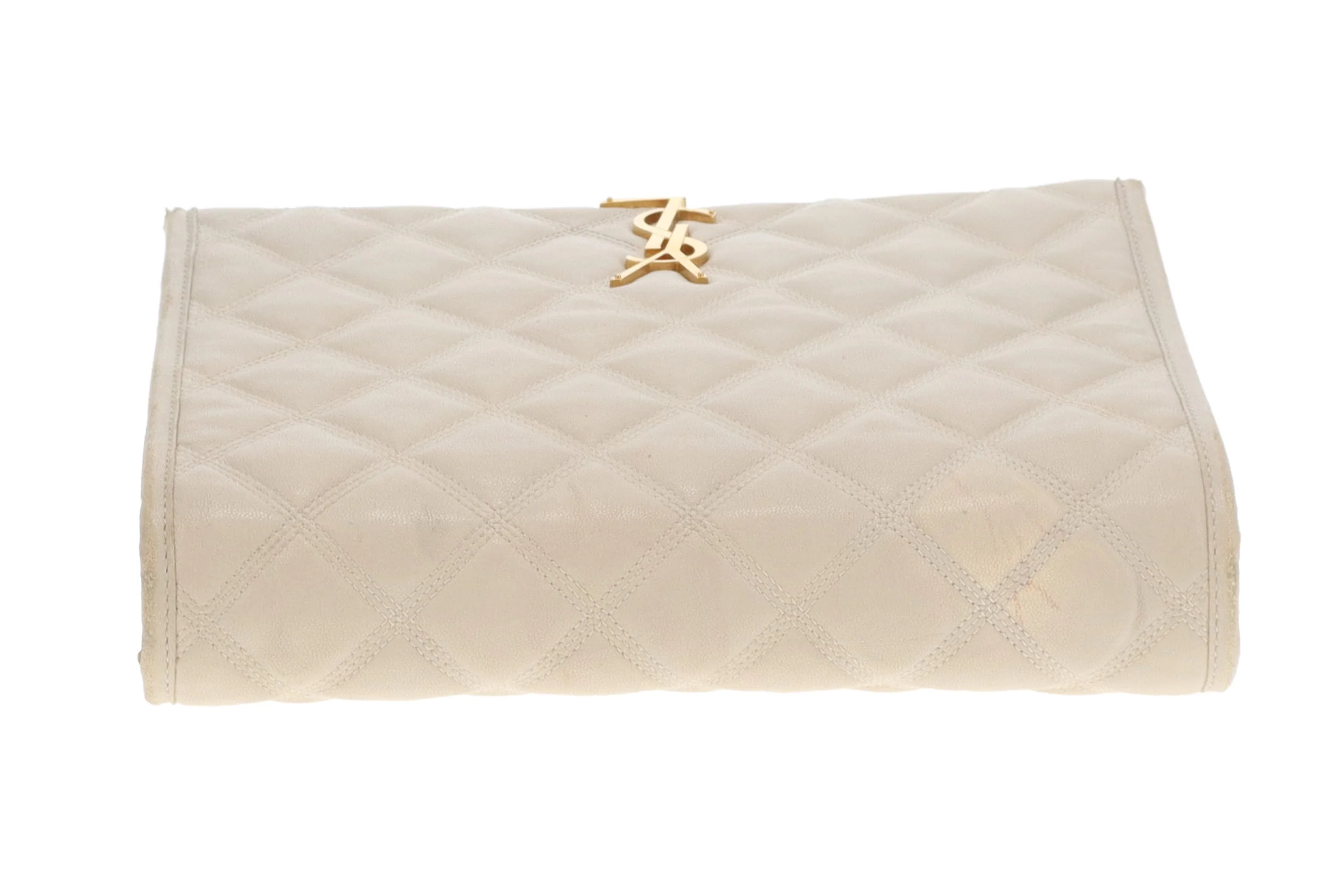 Saint Laurent Becky Quilted Leather Chain Bag In Beige - Image 11