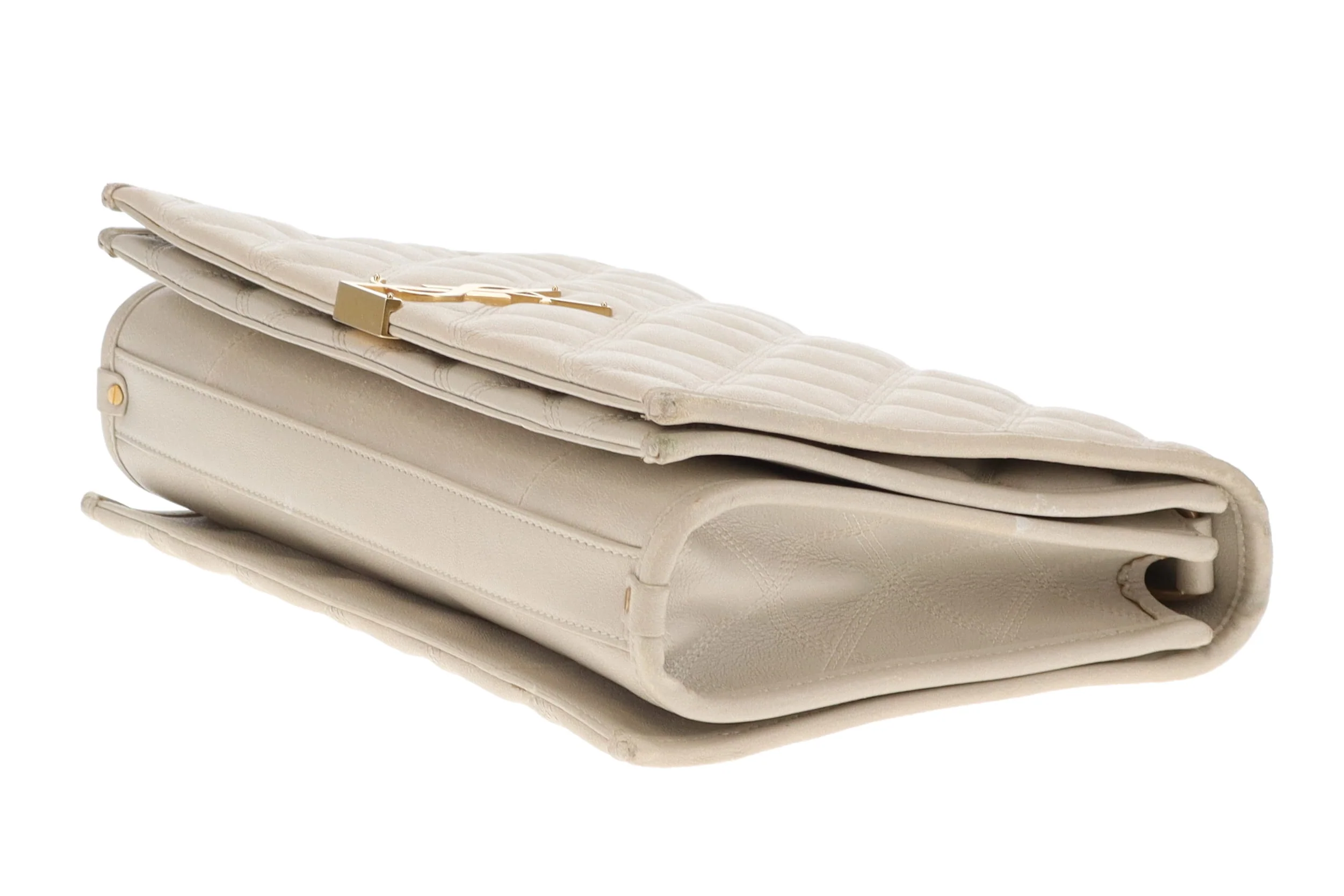 Saint Laurent Becky Quilted Leather Chain Bag In Beige - Image 12