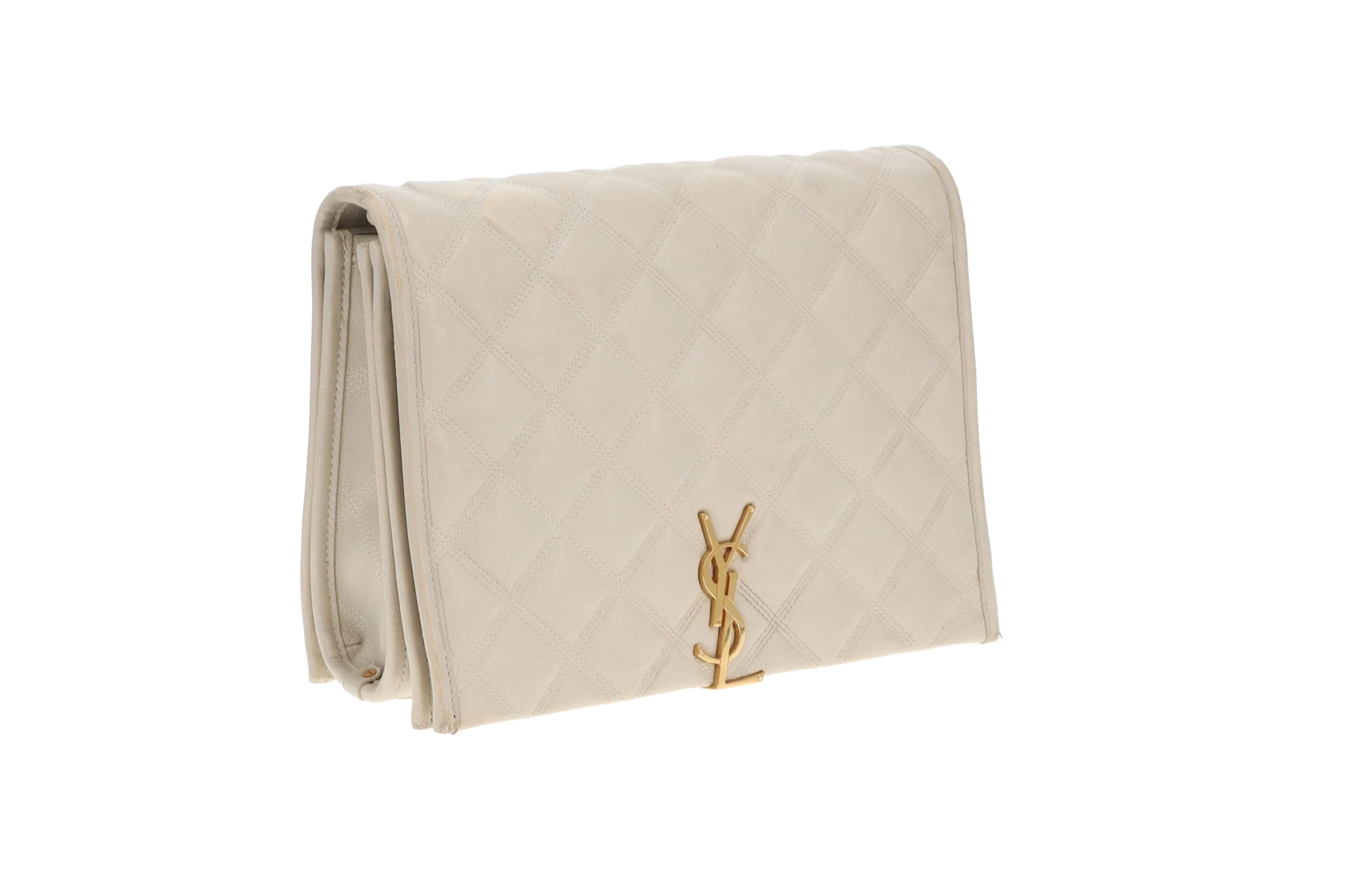 Saint Laurent Becky Quilted Leather Chain Bag In Beige - Image 4