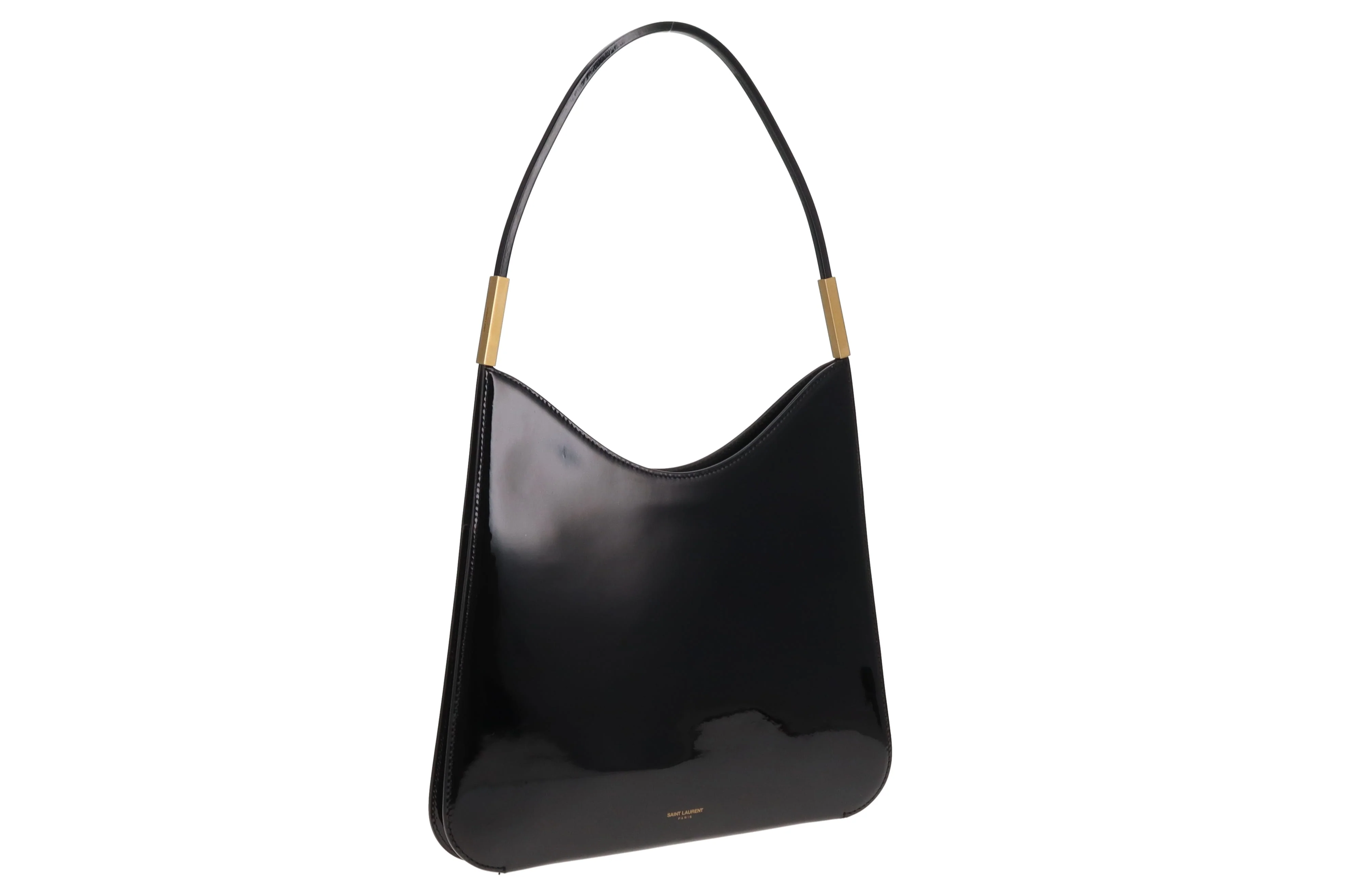Saint Laurent Black Patent Leather Sadie Shoulder Bag 2023 - Image 3