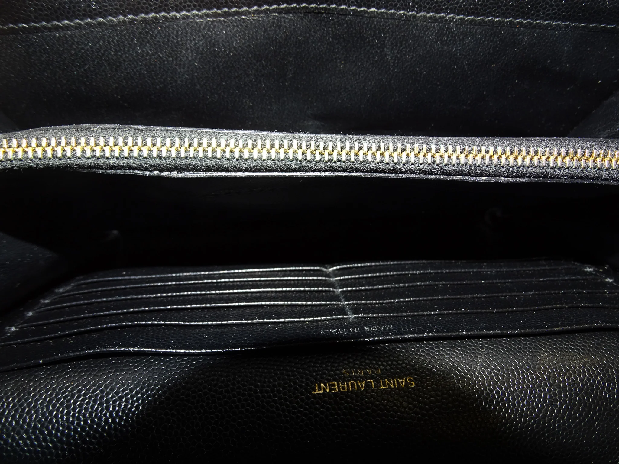 Saint Laurent Cassandre Wallet On Chain Grain De Poudre Black GH - Image 12