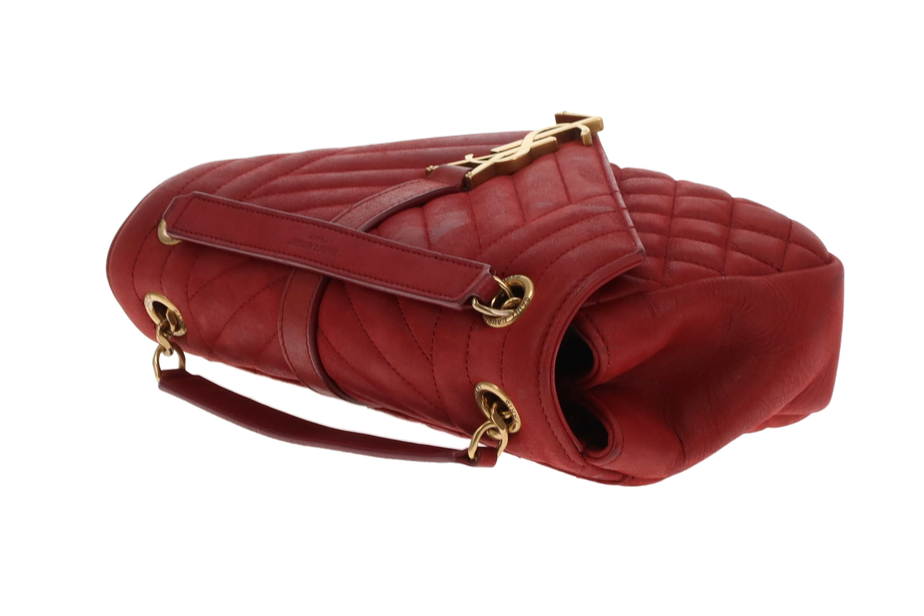 Saint Laurent College Bag Red Mixed Matelasse 2017 - Image 13