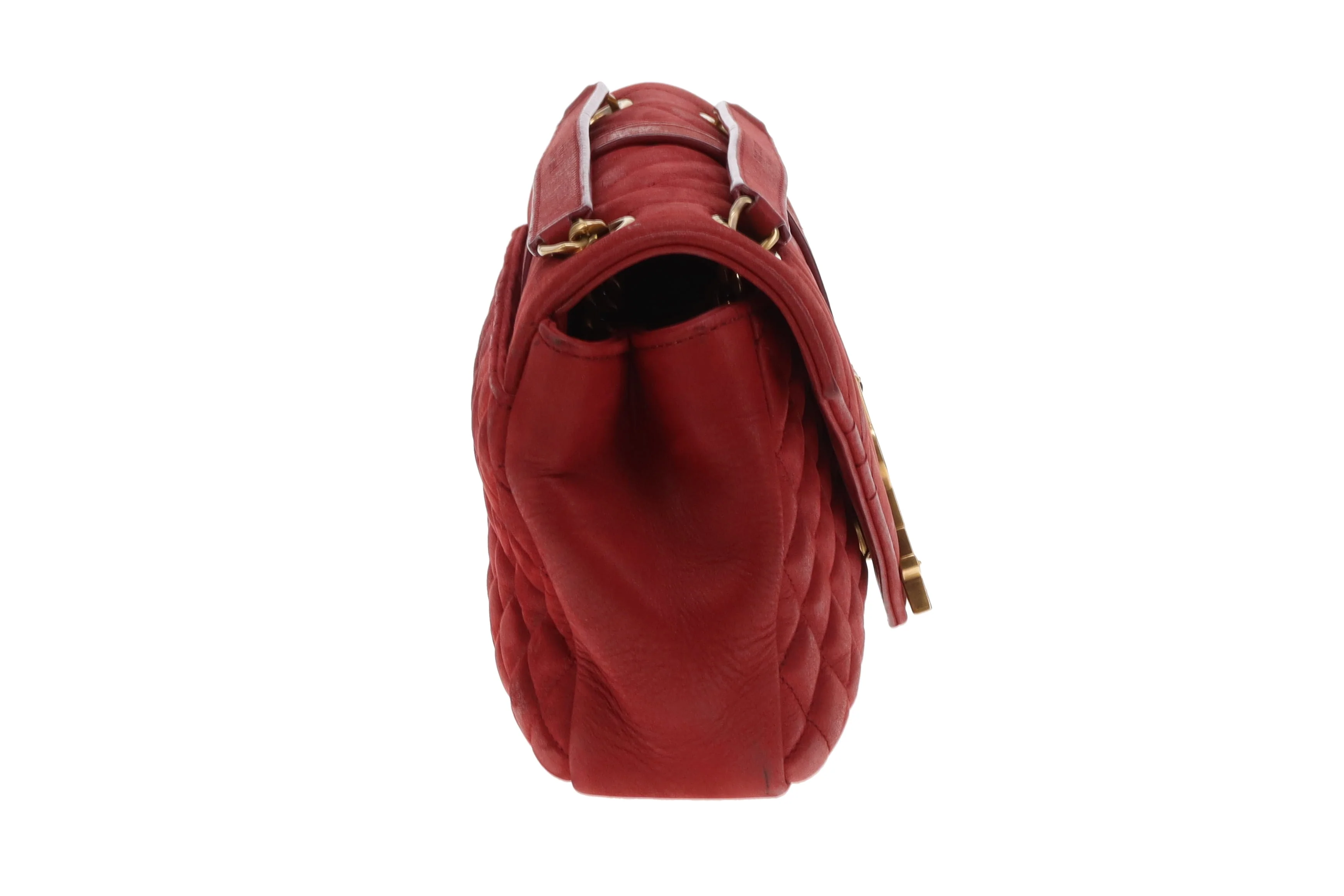 Saint Laurent College Bag Red Mixed Matelasse 2017 - Image 6
