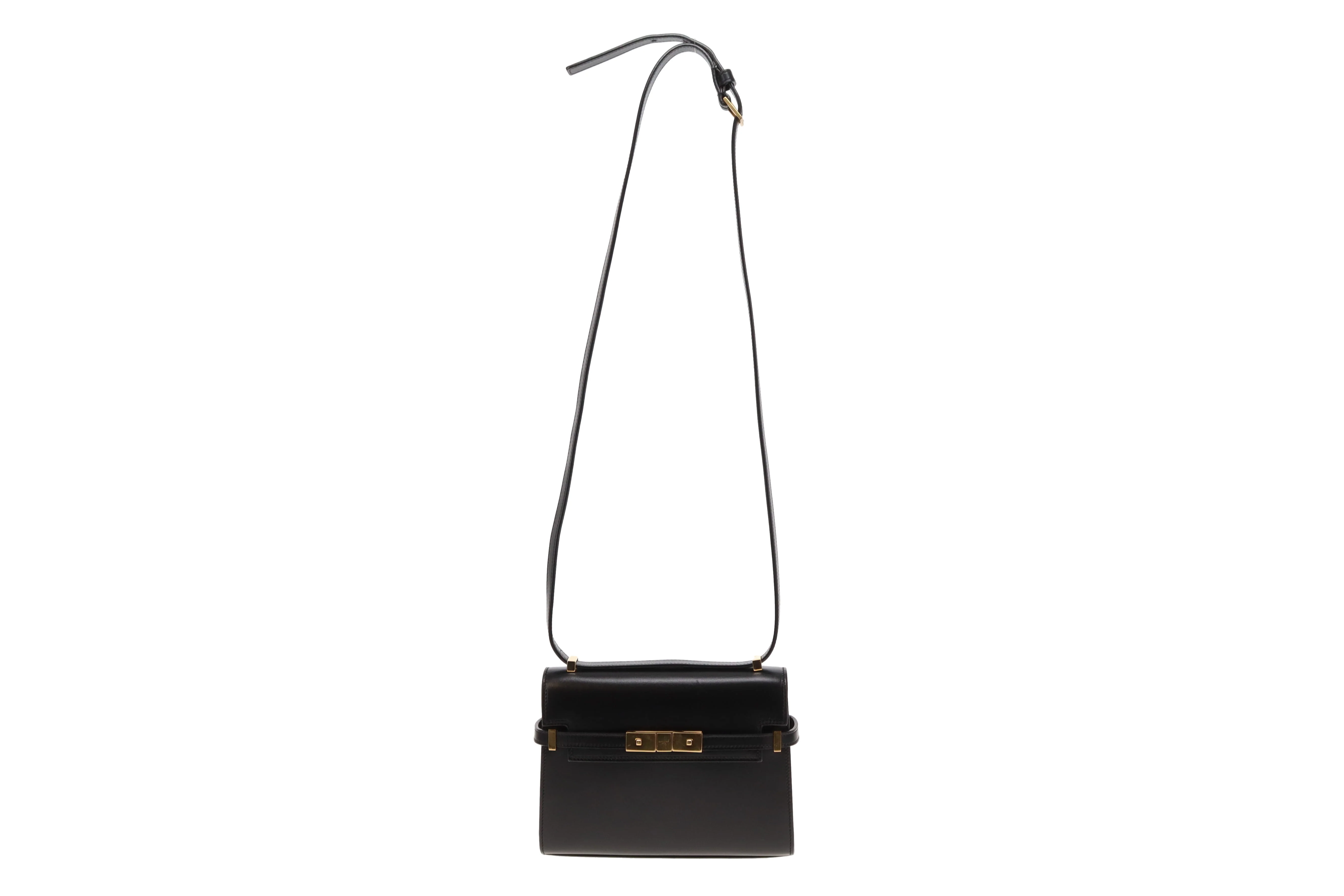 Saint Laurent Manhattan Mini Black Box Leather Shoulder Bag - Image 3