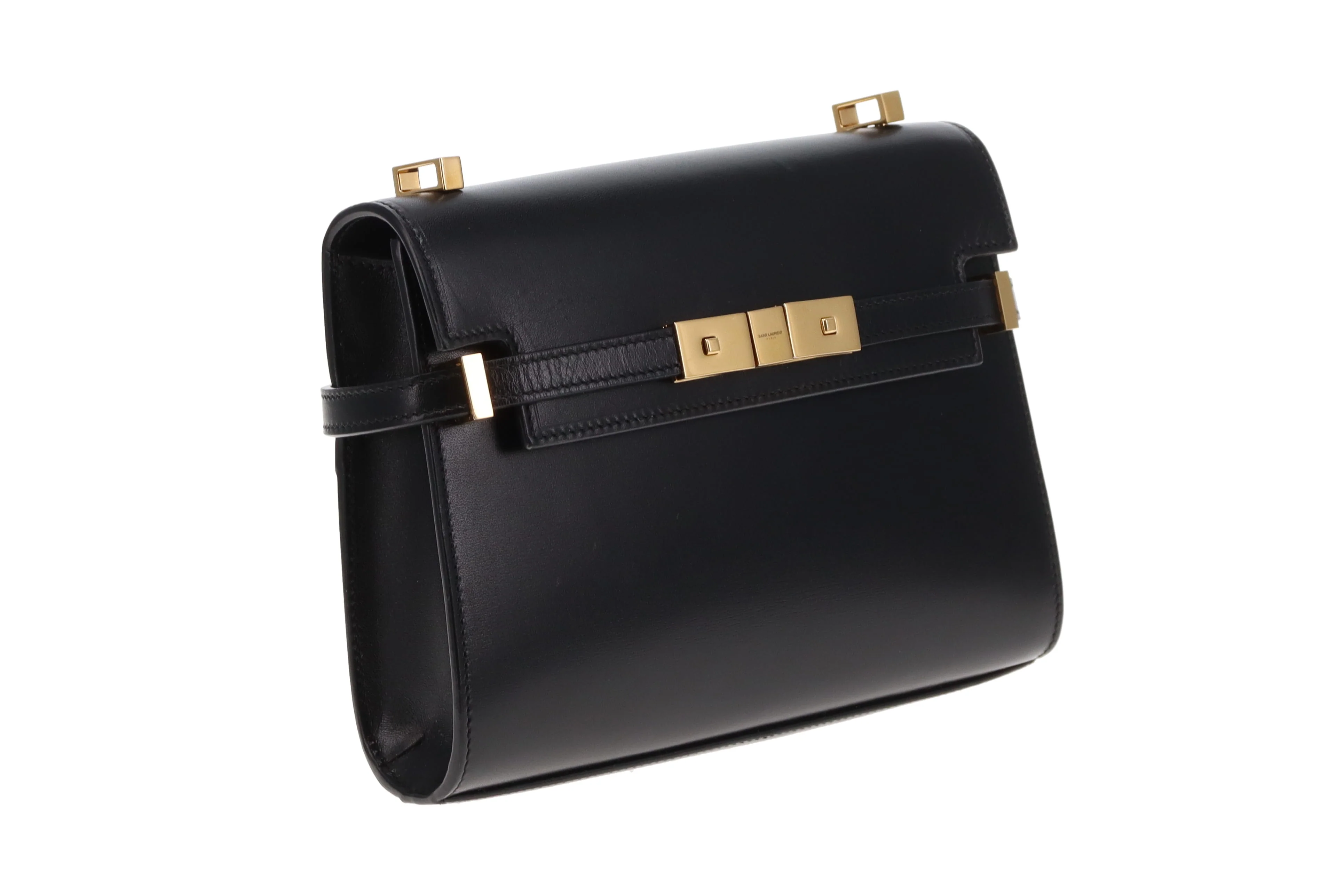 Saint Laurent Manhattan Mini Black Box Leather Shoulder Bag - Image 4