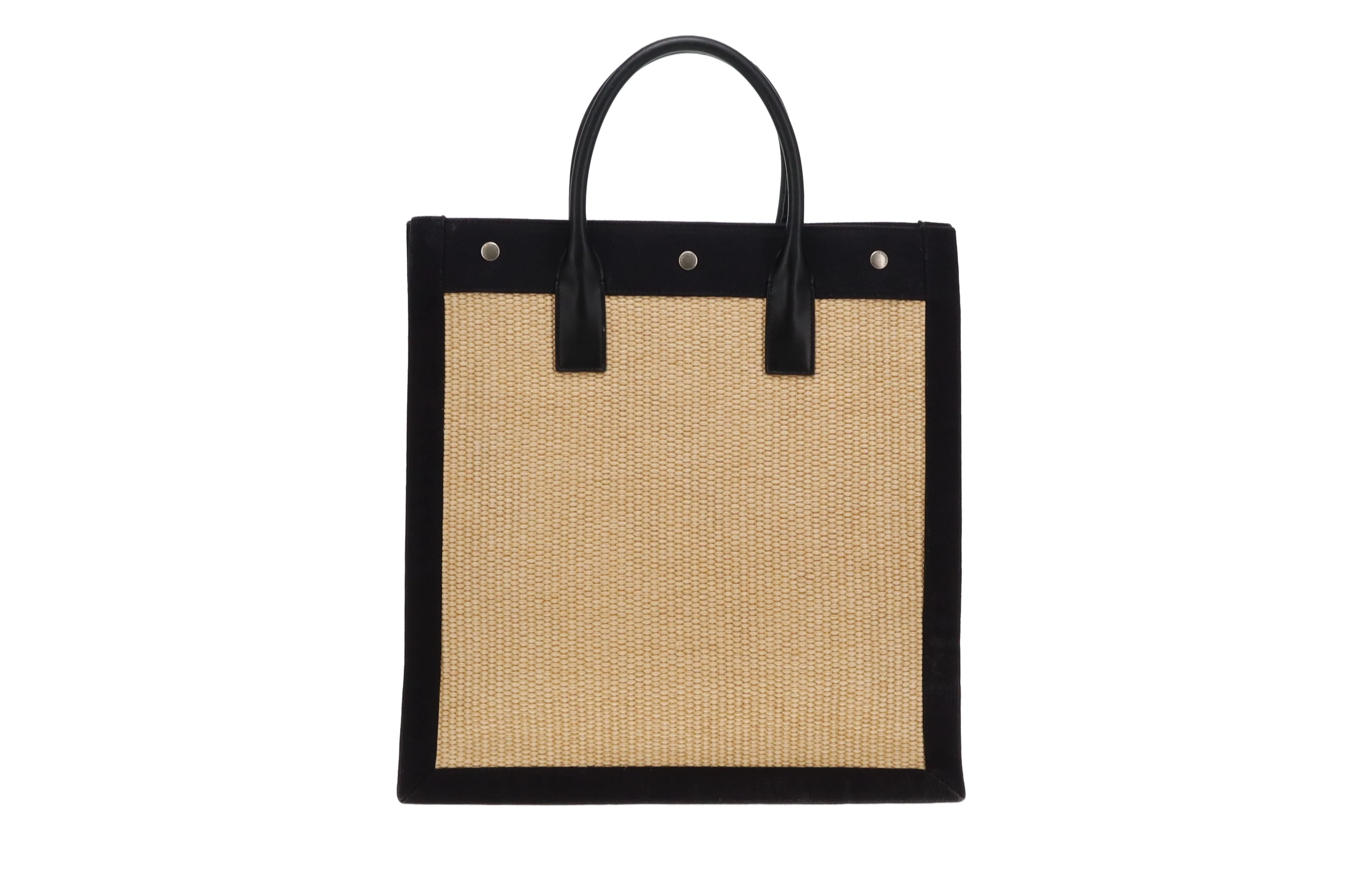 Saint Laurent Rive Gauche Vertical Tote Raffia and Leather - Image 5
