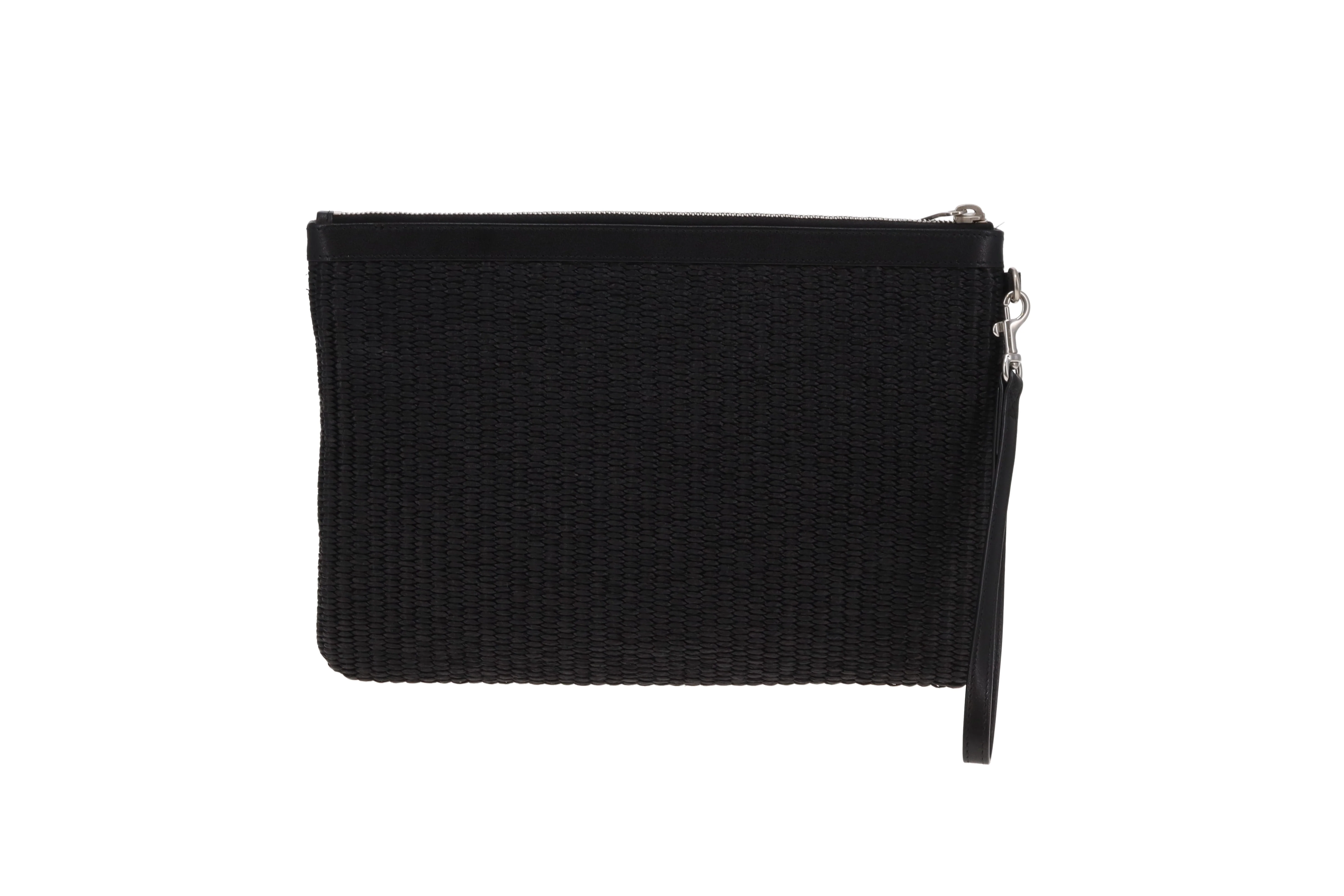 Saint Laurent Rive Gauche Raffia Pouch - Image 4