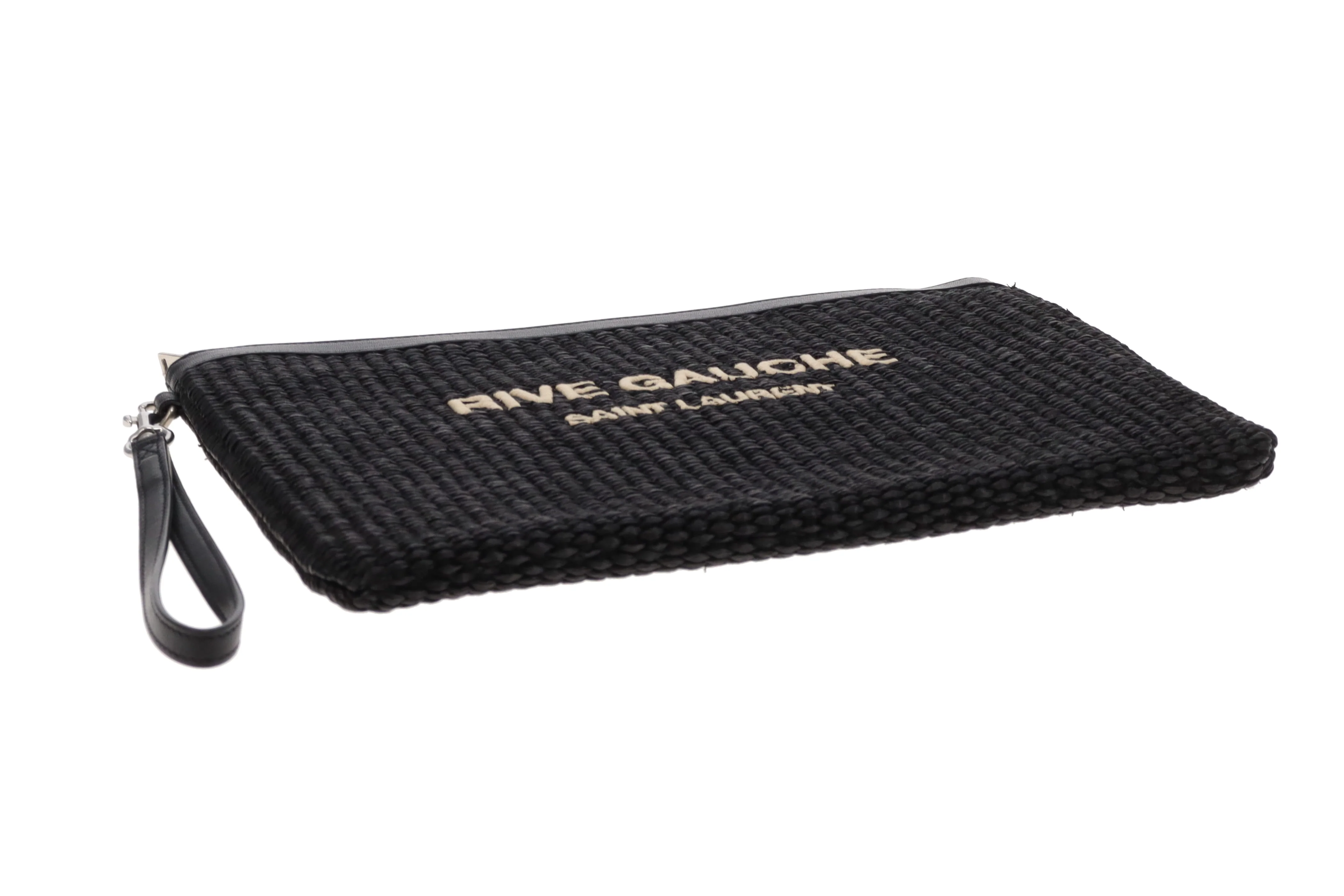 Saint Laurent Rive Gauche Raffia Pouch - Image 6