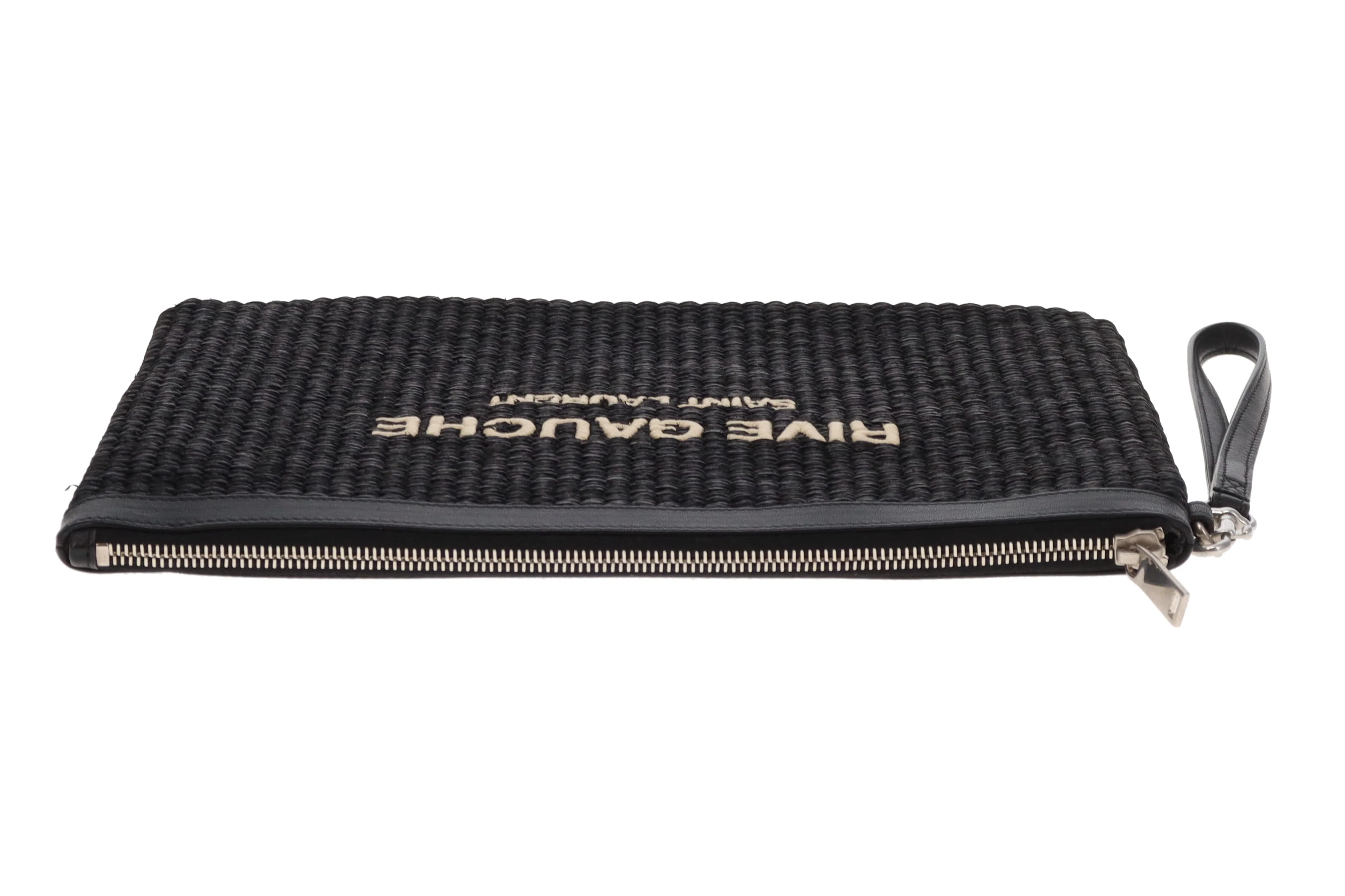 Saint Laurent Rive Gauche Raffia Pouch - Image 7