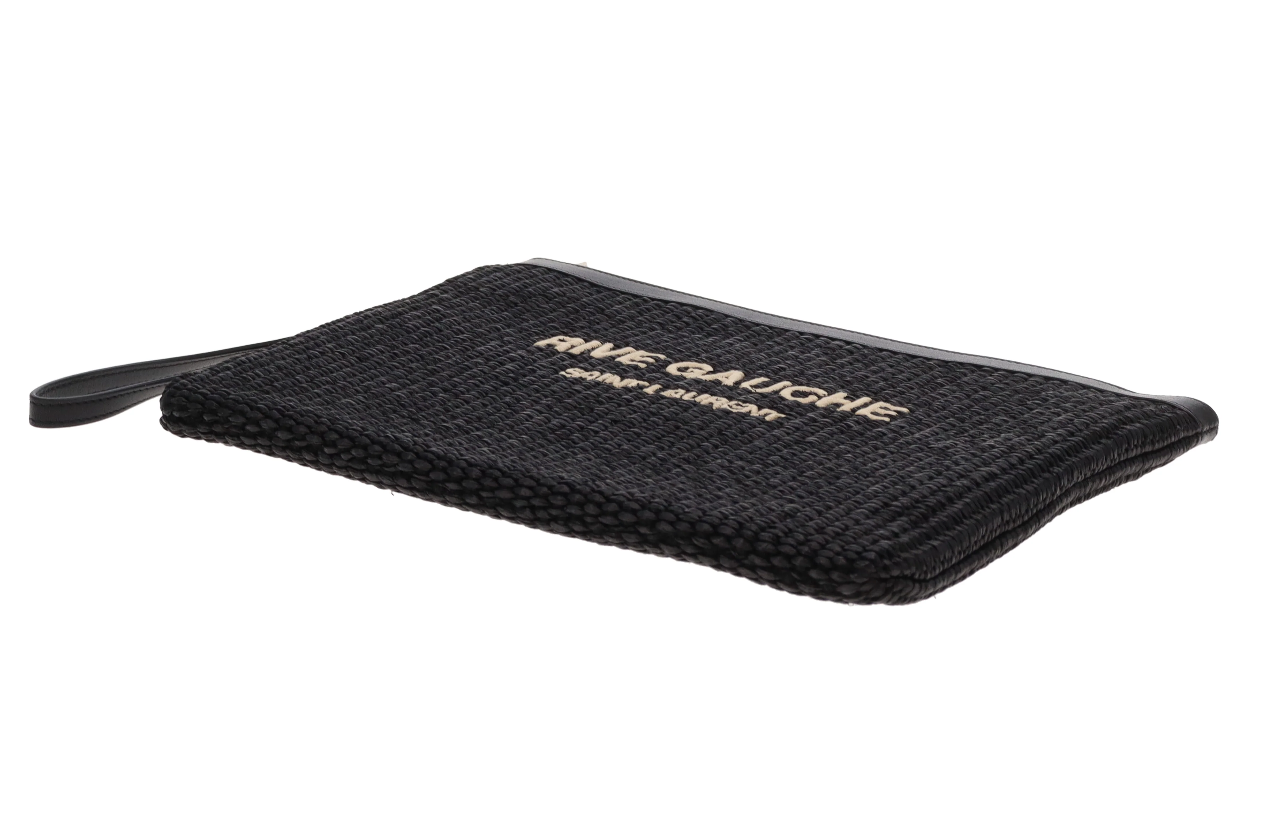 Saint Laurent Rive Gauche Raffia Pouch - Image 8