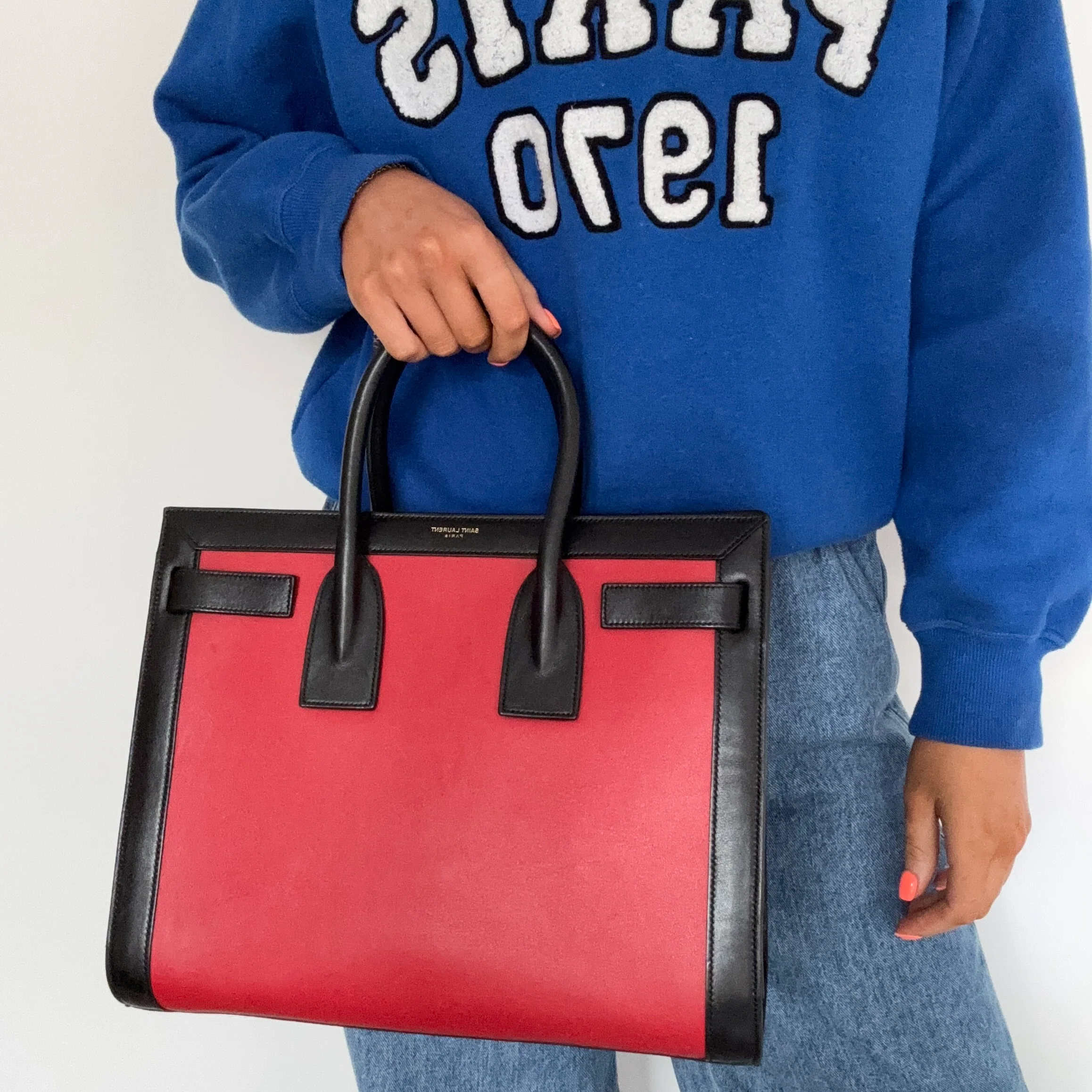 Saint Laurent Sac De Jour Small Red & Black - Image 2