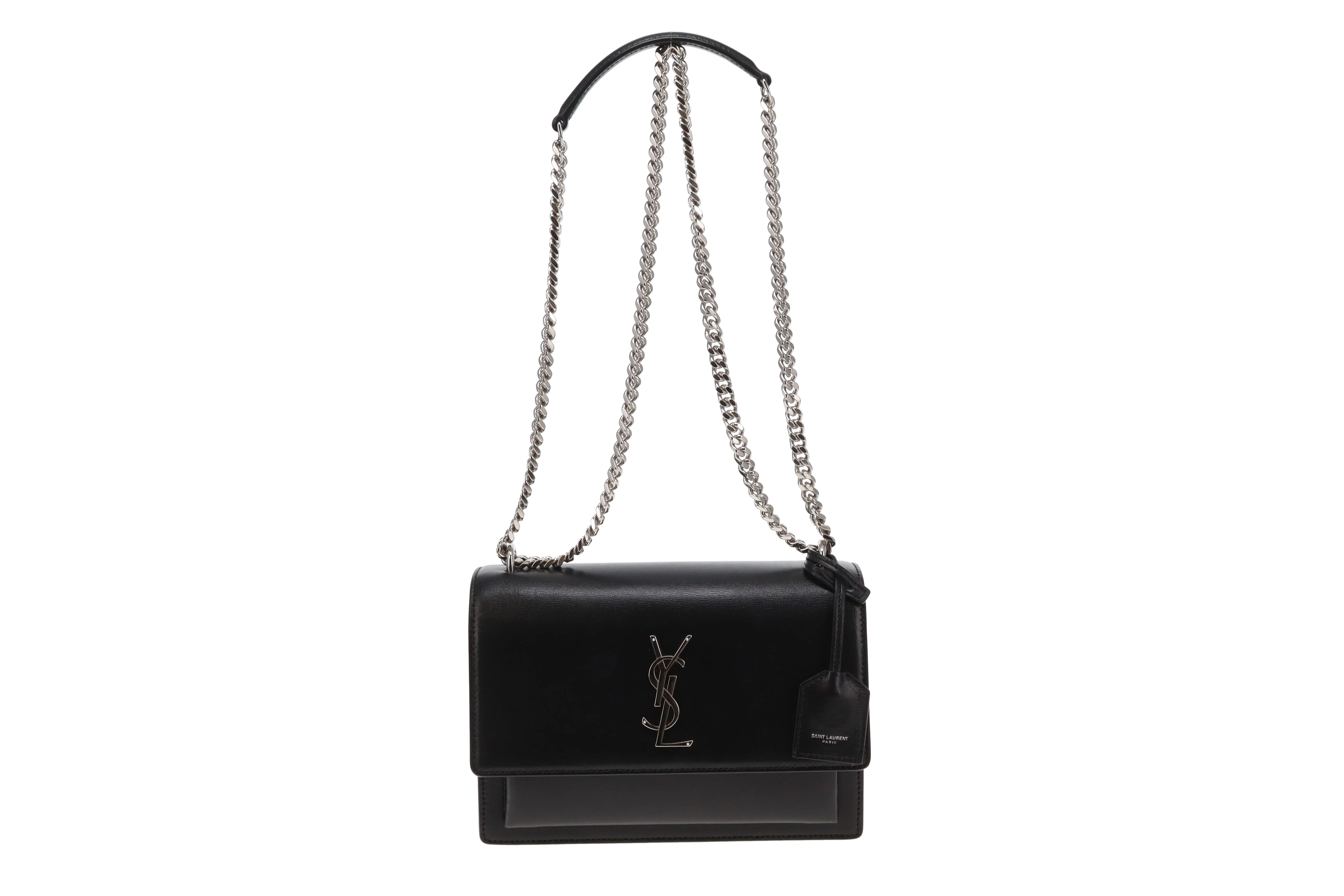Saint Laurent Sunset Medium Black Leather SHW 2024 - Image 3