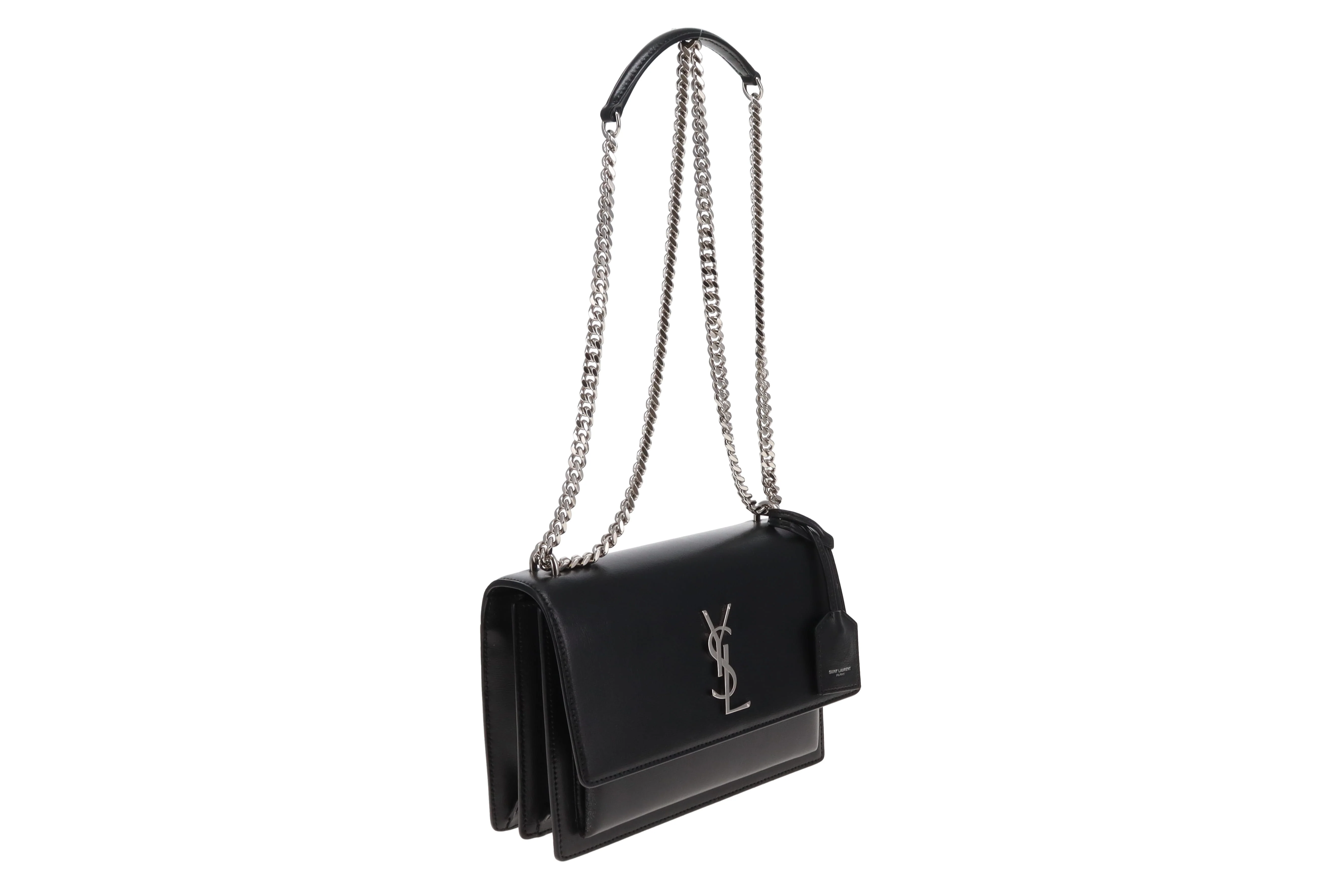 Saint Laurent Sunset Medium Black Leather SHW 2024 - Image 5