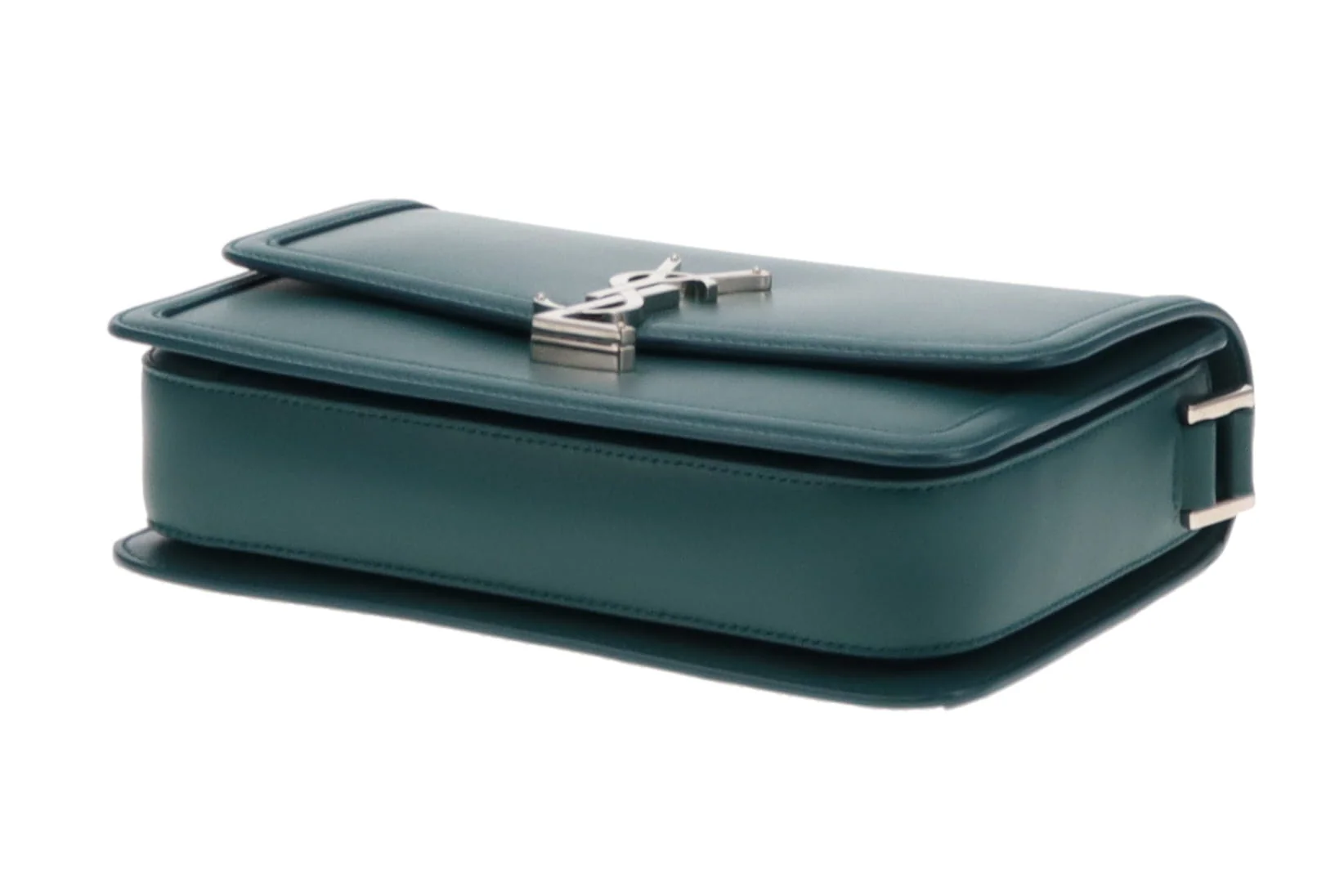 Saint Laurent Solferino Teal Box Leather Medium Satchel 2020 - Image 10